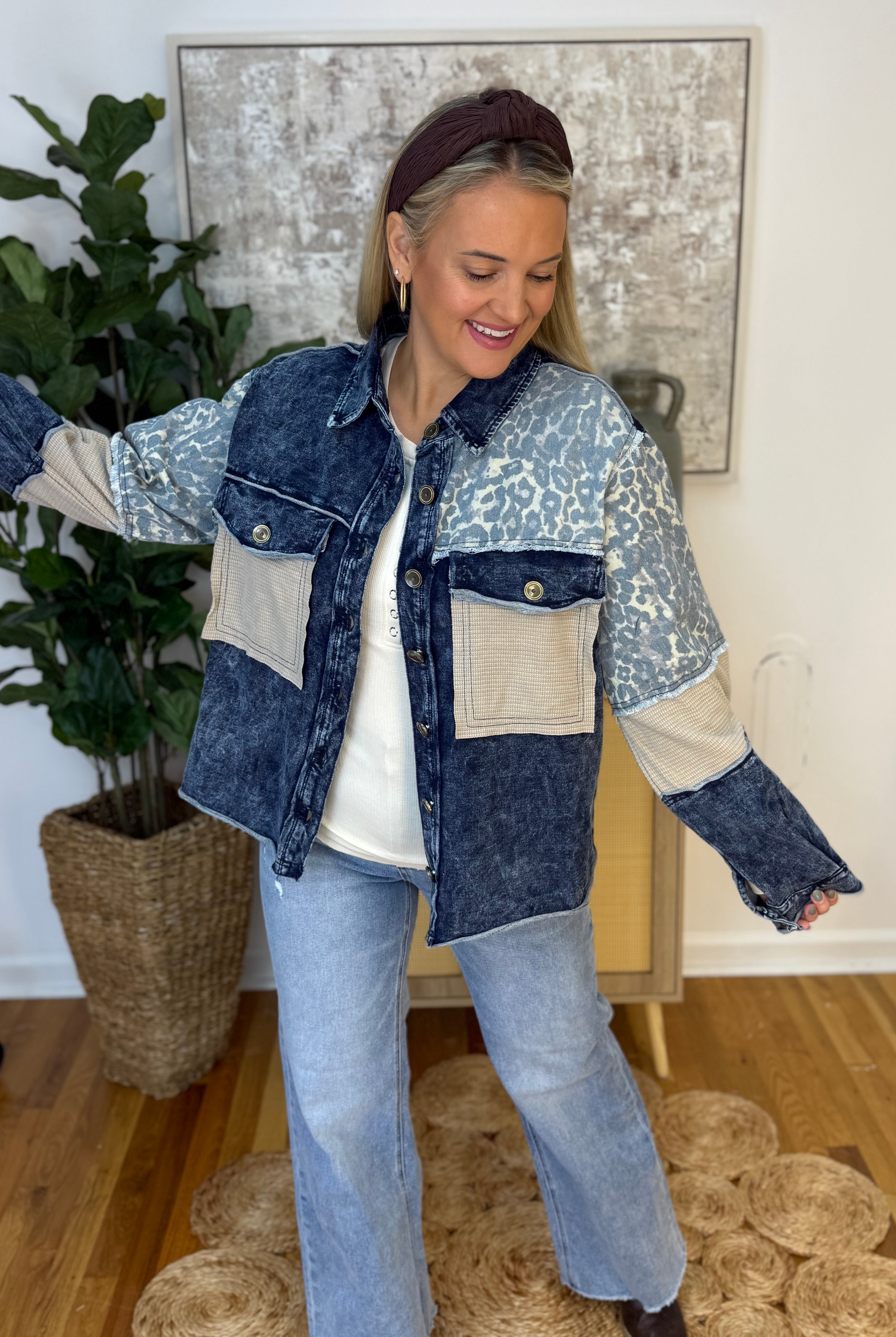 Turning Heads Denim Jacket by POL-170 Jackets/Outerwear-POL-The Lovely Closet, Women's Fashion Boutique in Alexandria, KY