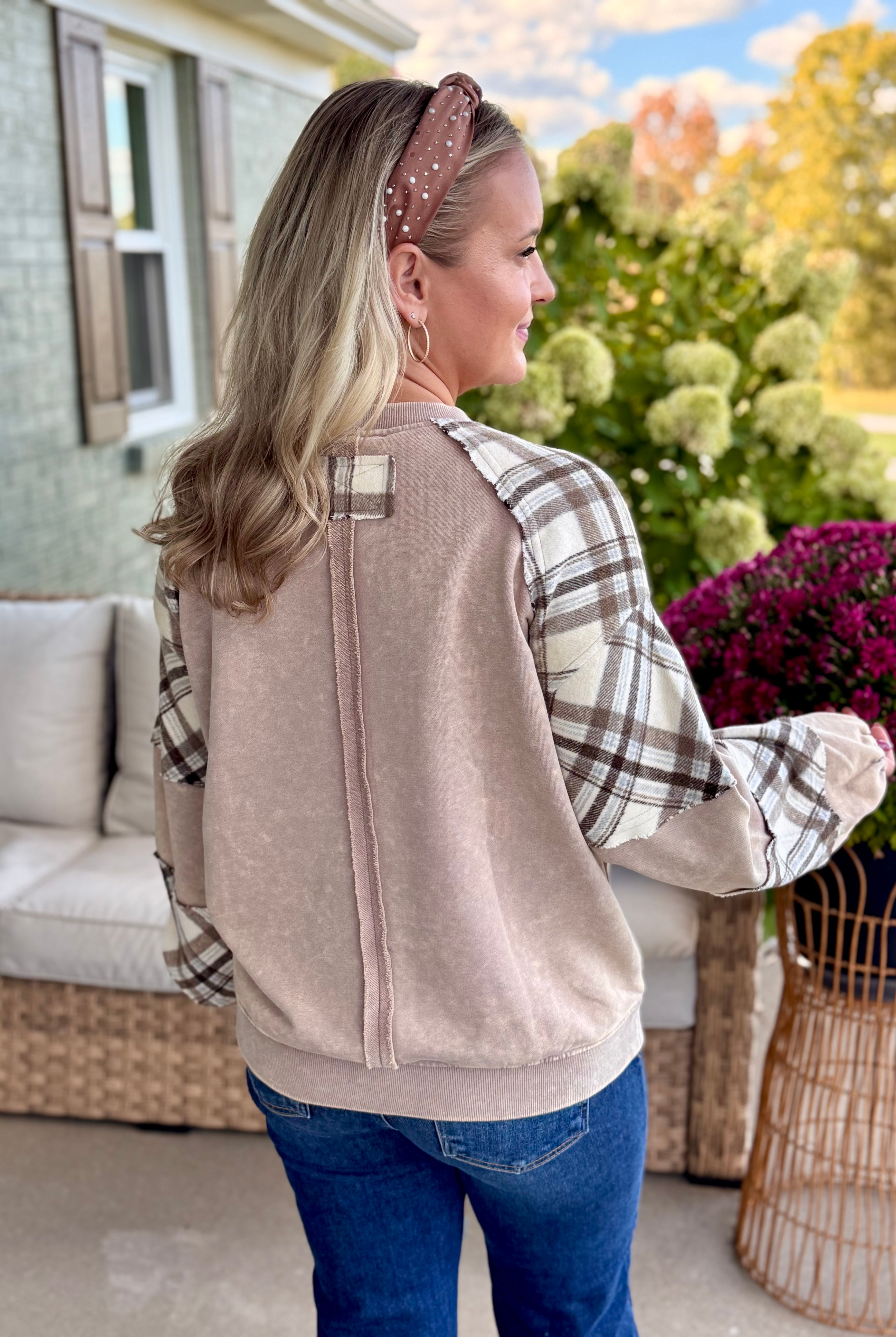 Harvest Plaid Pullover-110 Long Sleeve Top-easel-The Lovely Closet, Women's Fashion Boutique in Alexandria, KY