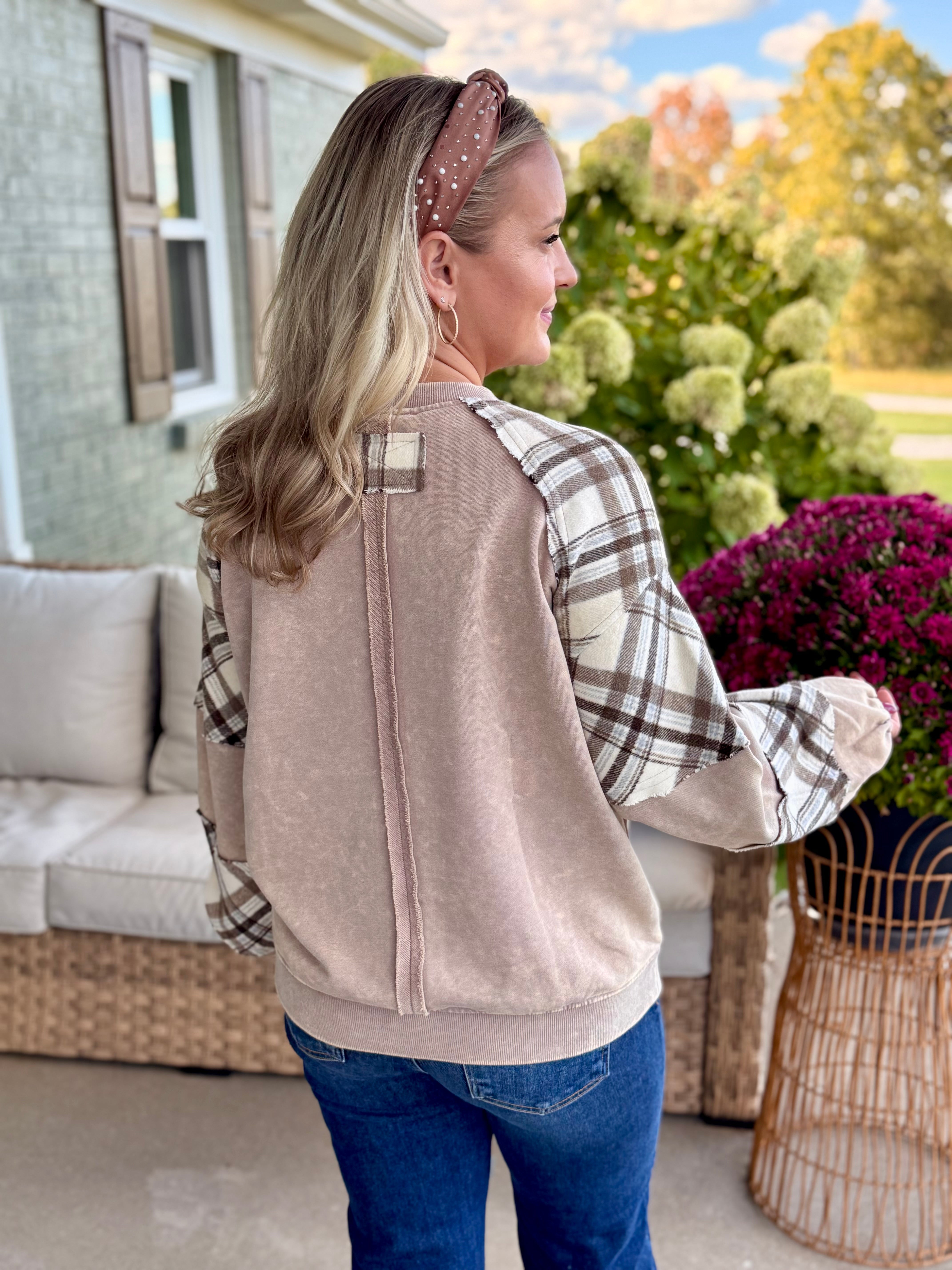 Harvest Plaid Pullover-110 Long Sleeve Top-easel-The Lovely Closet, Women's Fashion Boutique in Alexandria, KY