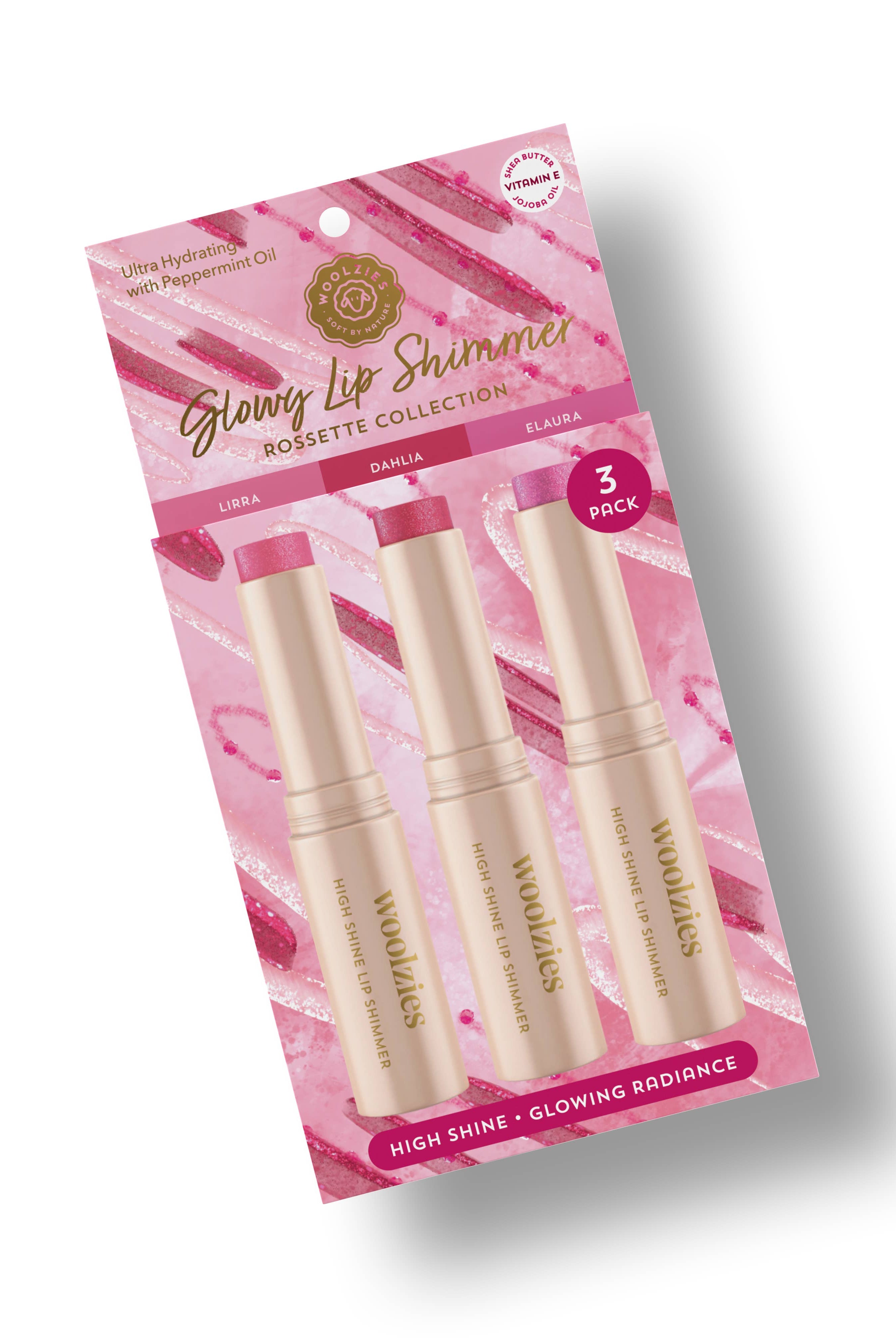 Glowy Lip Shimmer Trio – Rosette Collection-350 Holiday-Woolzies-The Lovely Closet, Women's Fashion Boutique in Alexandria, KY