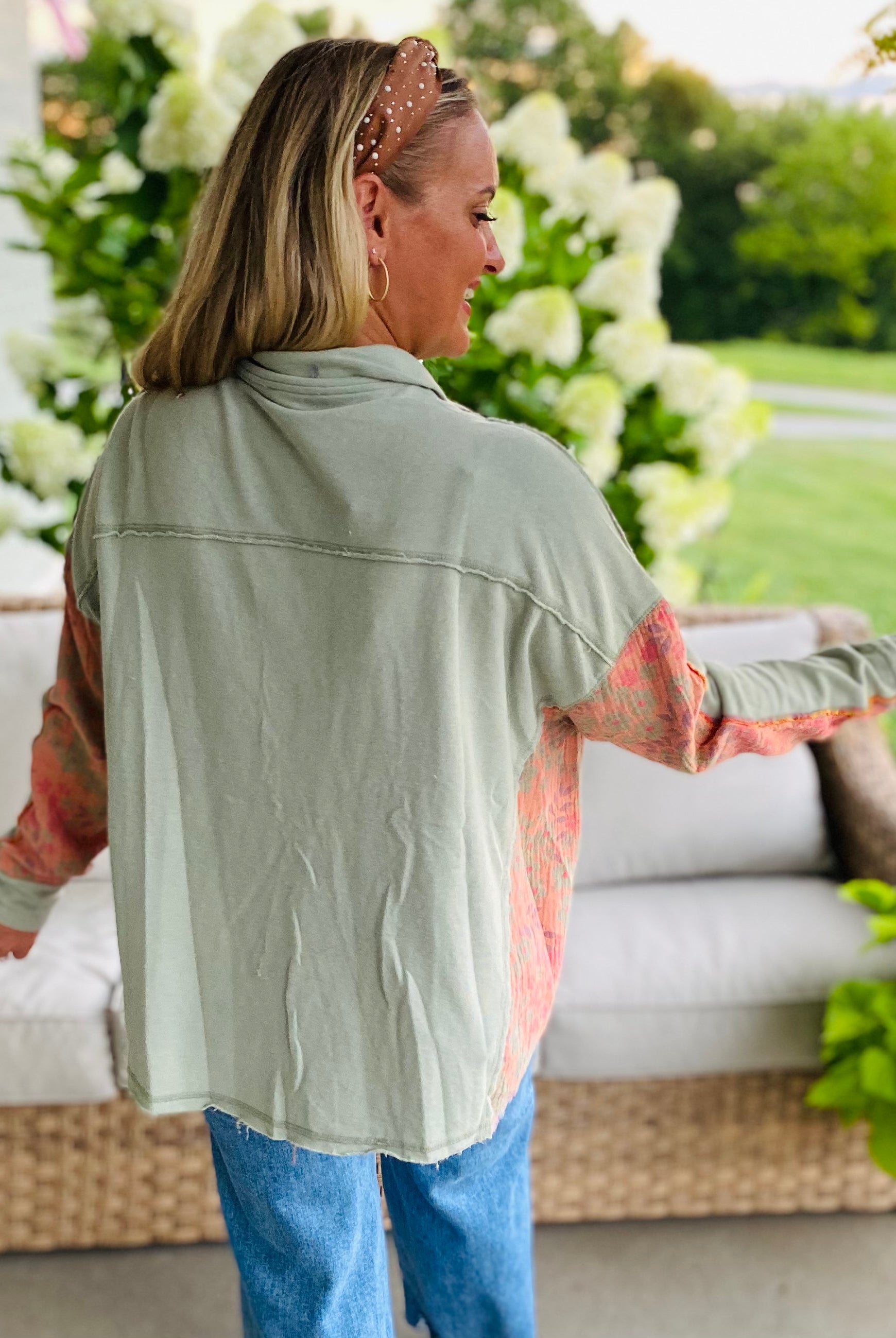 WASHED TERRY PULLOVER-170 Jackets/Outerwear-easel-The Lovely Closet, Women's Fashion Boutique in Alexandria, KY