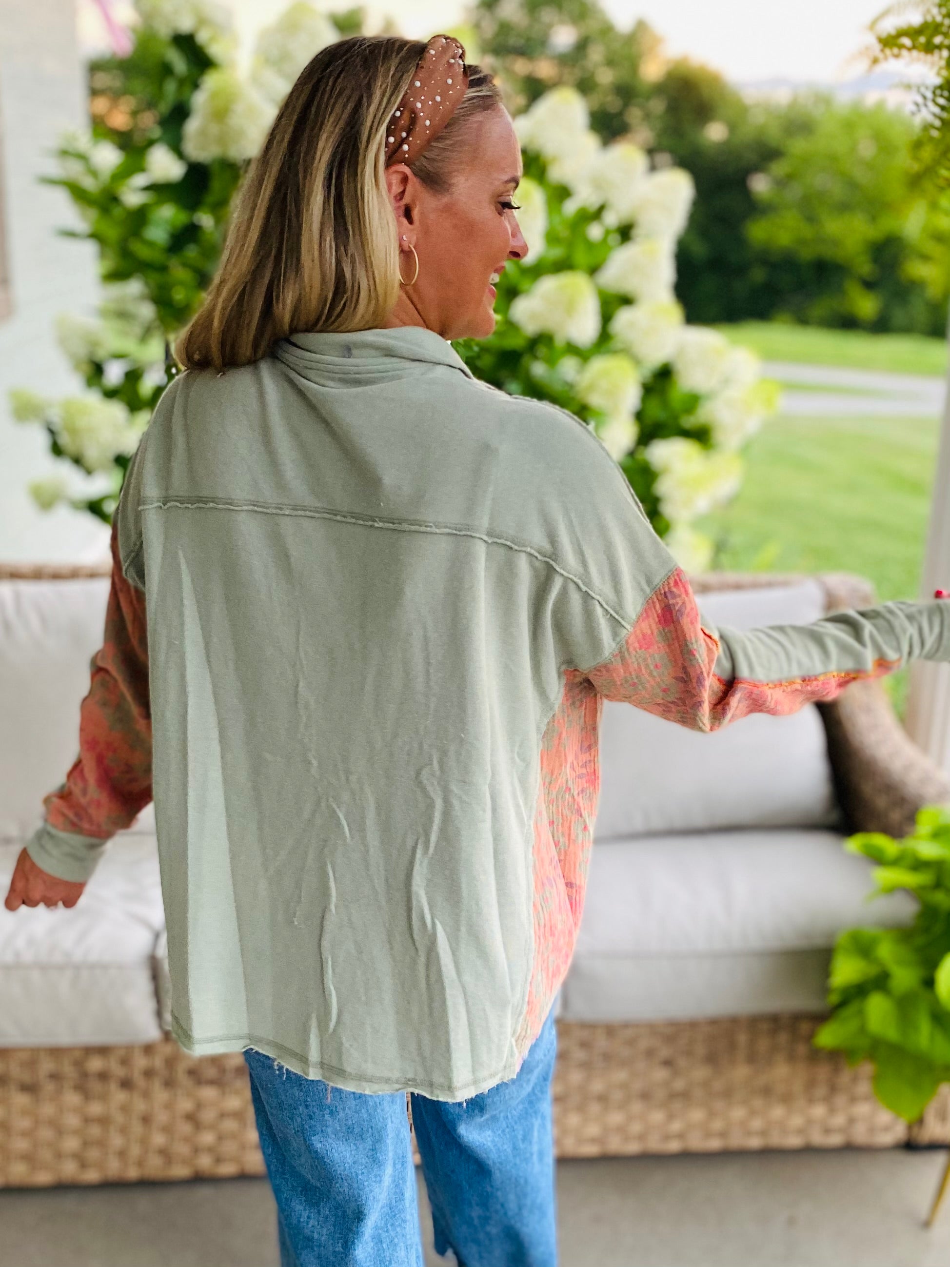 WASHED TERRY PULLOVER-170 Jackets/Outerwear-easel-The Lovely Closet, Women's Fashion Boutique in Alexandria, KY