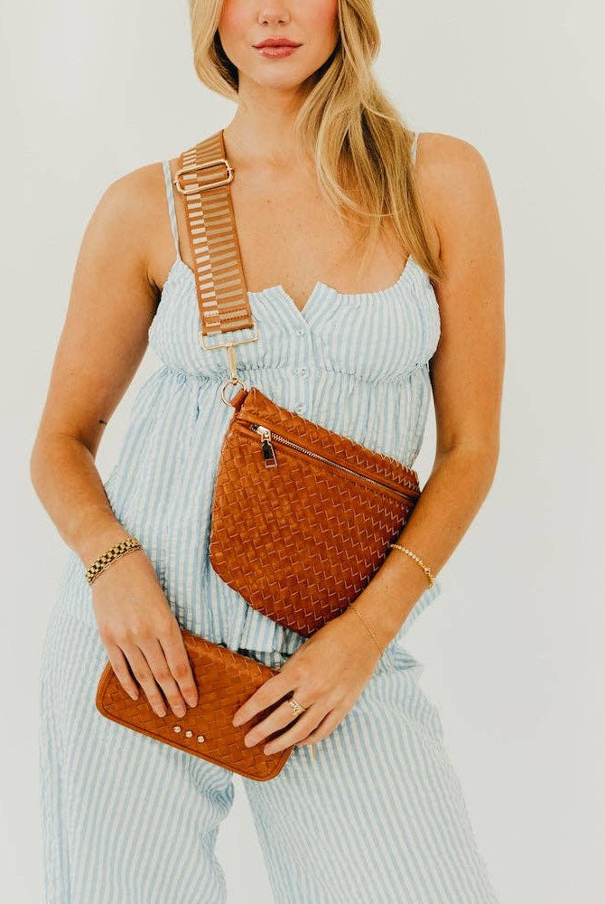 Westlyn Woven Bum Bag - Brown-290 Bag/Handbags-Pretty Simple-The Lovely Closet, Women's Fashion Boutique in Alexandria, KY