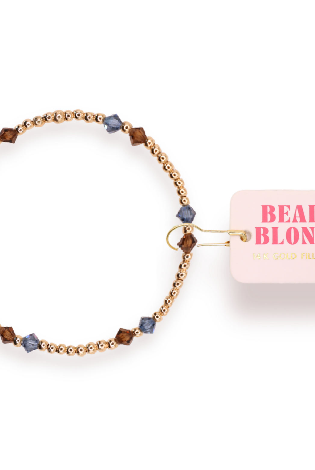Charlotte Bracelet in Denim and Mocha: Standard 6.75 inch-bracelet-Beaded Blondes-The Lovely Closet, Women's Fashion Boutique in Alexandria, KY