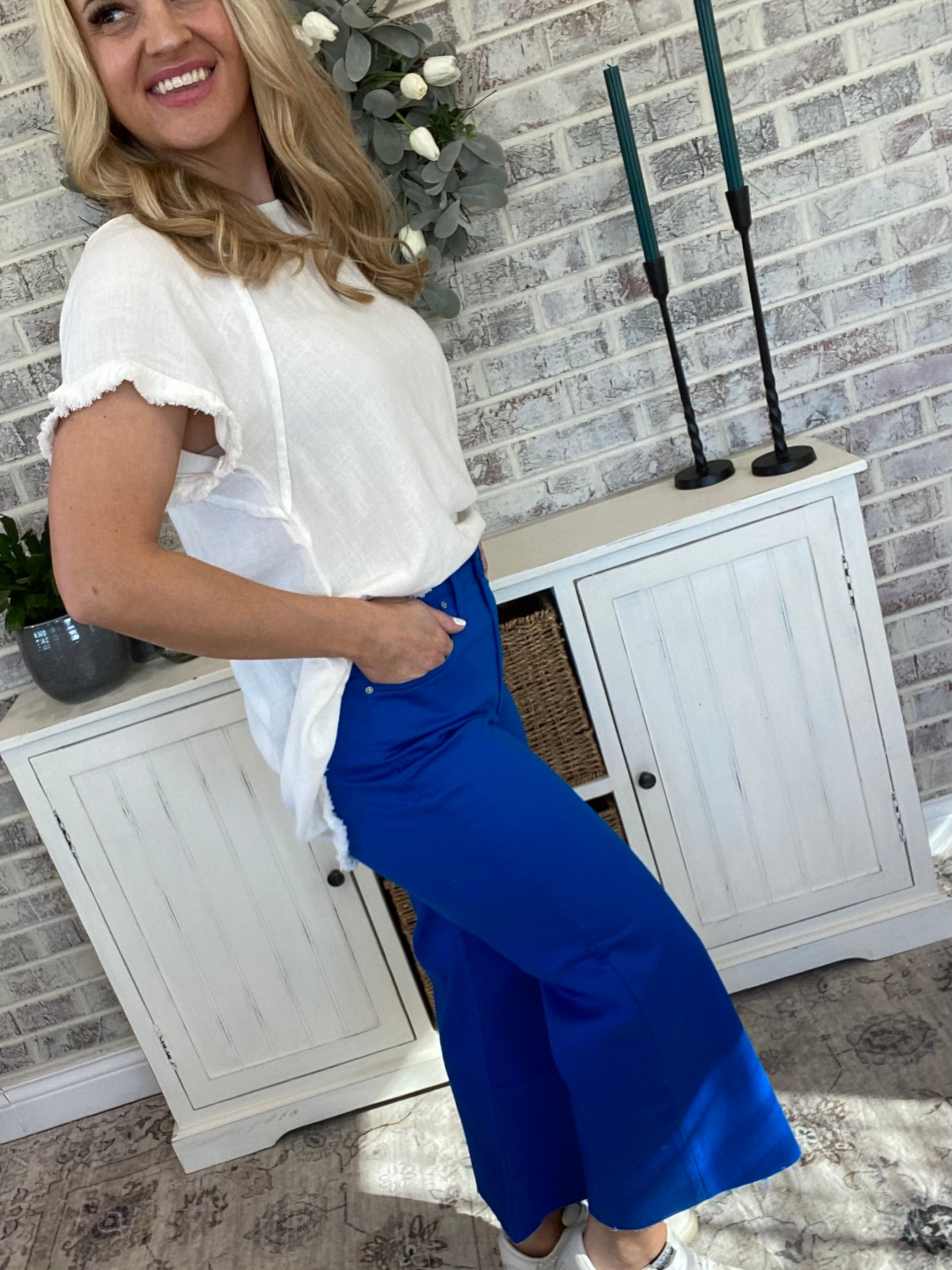 Ocean Waves Cropped Pant-240 Pants-The Lovely Closet-The Lovely Closet, Women's Fashion Boutique in Alexandria, KY