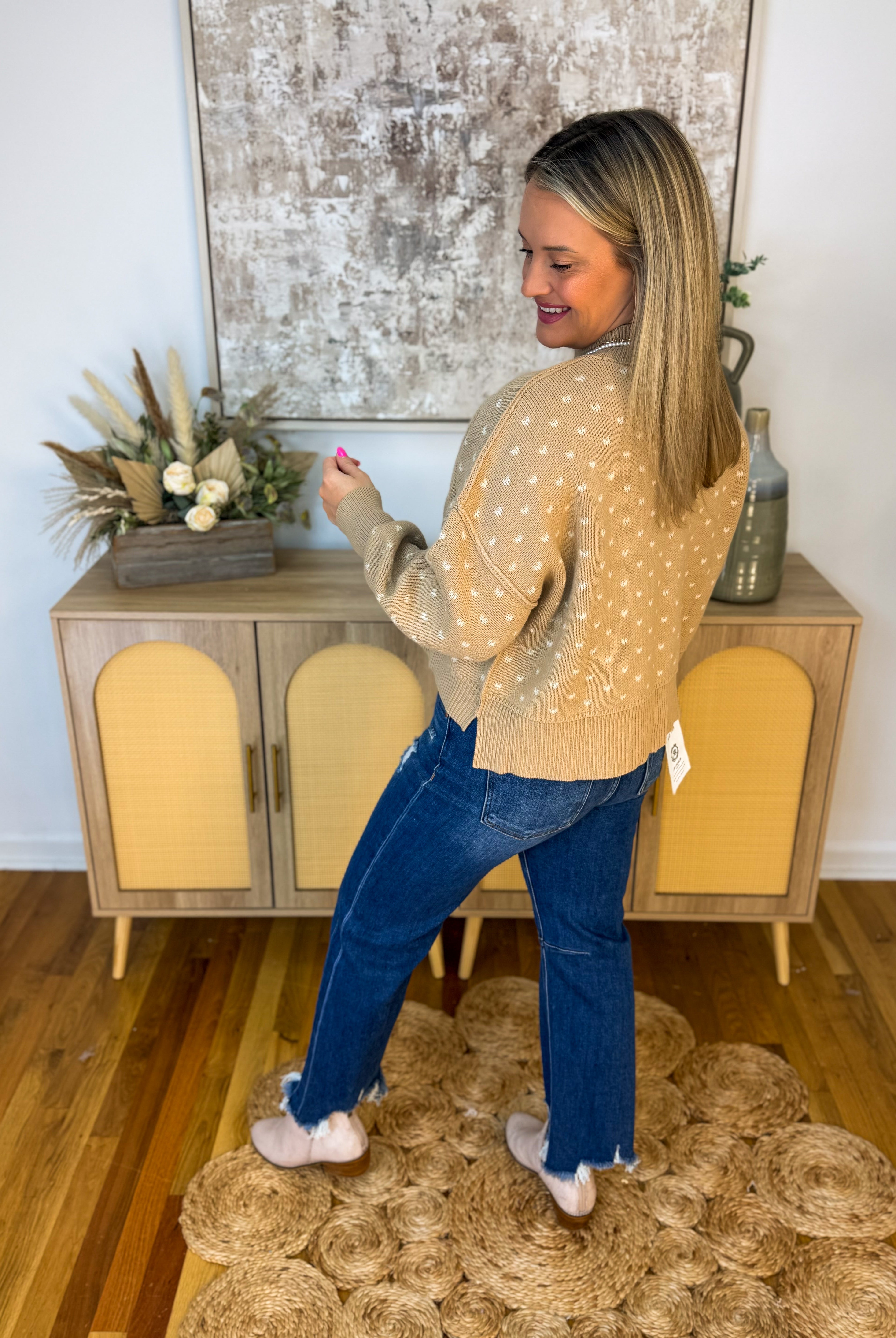 Subtle Heart Sweater-140 Sweaters-Blu Pepper-The Lovely Closet, Women's Fashion Boutique in Alexandria, KY