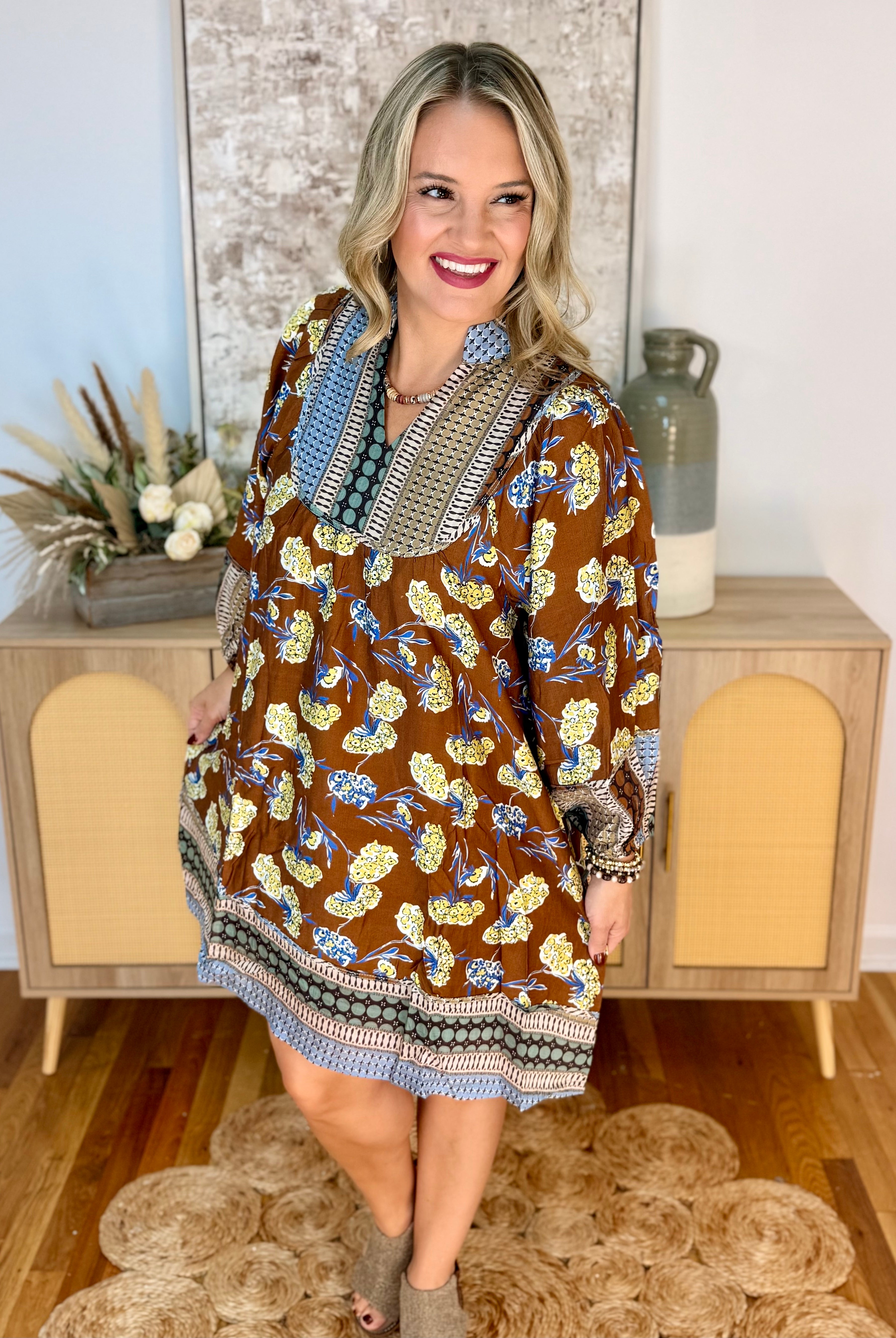 Autumn Glow Dress-180 Dresses-Umgee-The Lovely Closet, Women's Fashion Boutique in Alexandria, KY