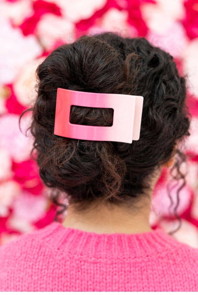 Flat Rectangle Hair Clip | Medium | Kiss & Tell-300 Headwear-TELETIES-The Lovely Closet, Women's Fashion Boutique in Alexandria, KY
