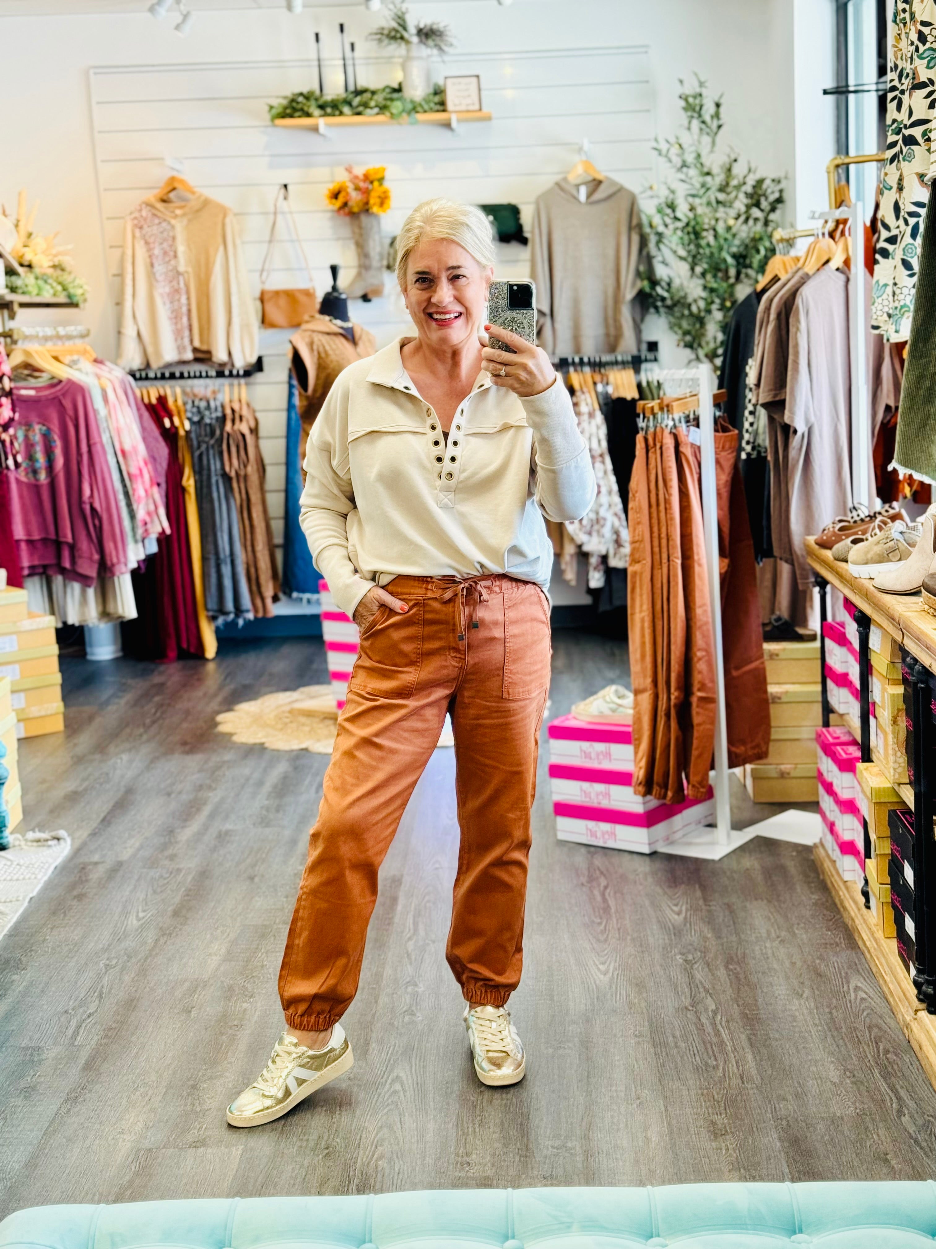 Mica Jogger Pants - Pumpkin Spice-210 Jeans-Mica Denim-The Lovely Closet, Women's Fashion Boutique in Alexandria, KY