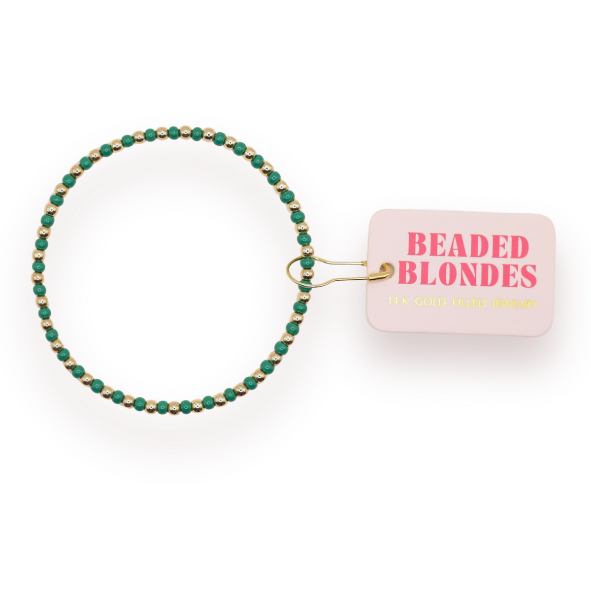 Green Demi Bracelet: Gold / Standard 6.75 inch-bracelet-Beaded Blondes-The Lovely Closet, Women's Fashion Boutique in Alexandria, KY