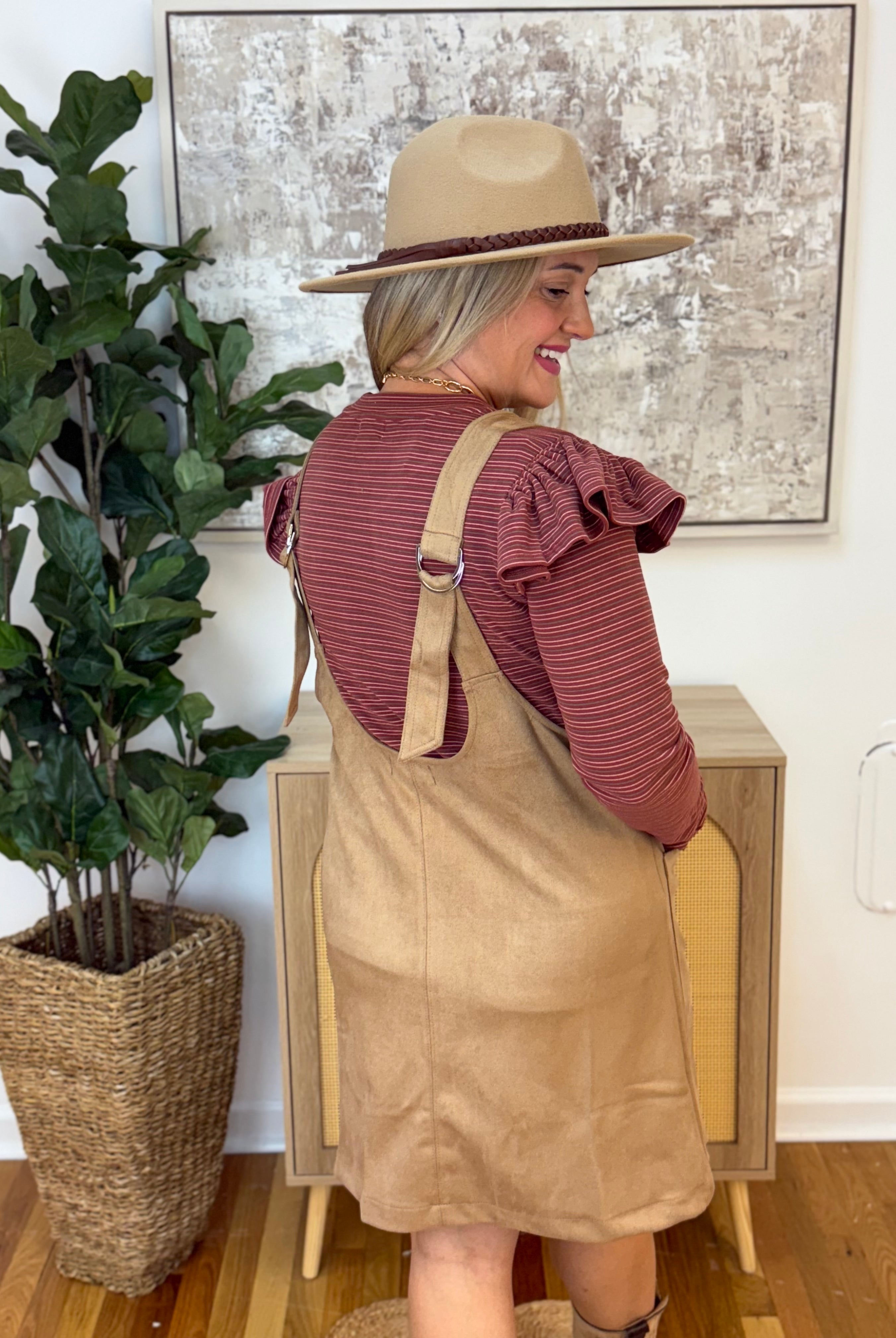 Faux Suede Jumper-180 Dresses-The Lovely Closet-The Lovely Closet, Women's Fashion Boutique in Alexandria, KY