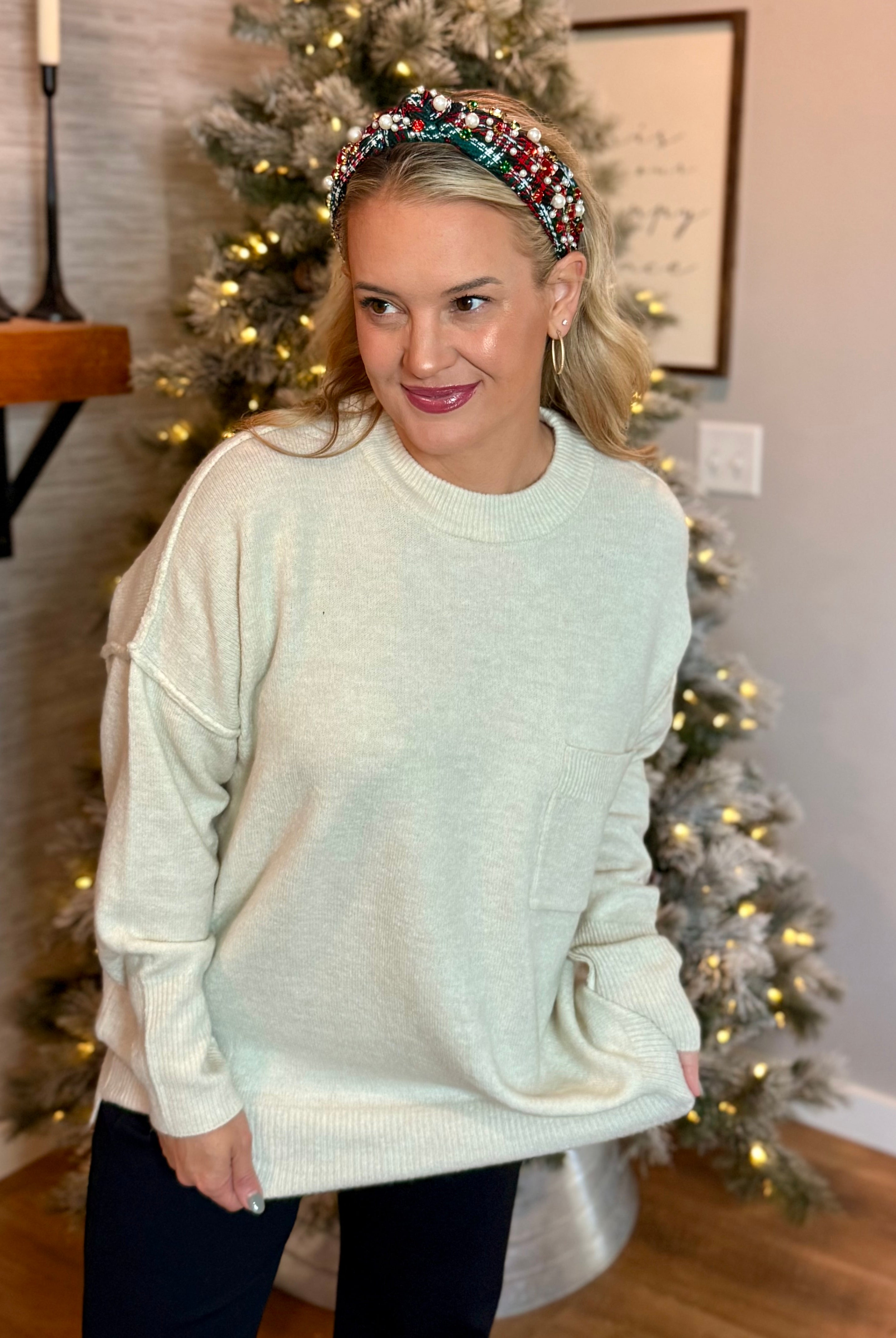 Cozy Chalet Oversized Sweater - Ivory-140 Sweaters-zenana-The Lovely Closet, Women's Fashion Boutique in Alexandria, KY