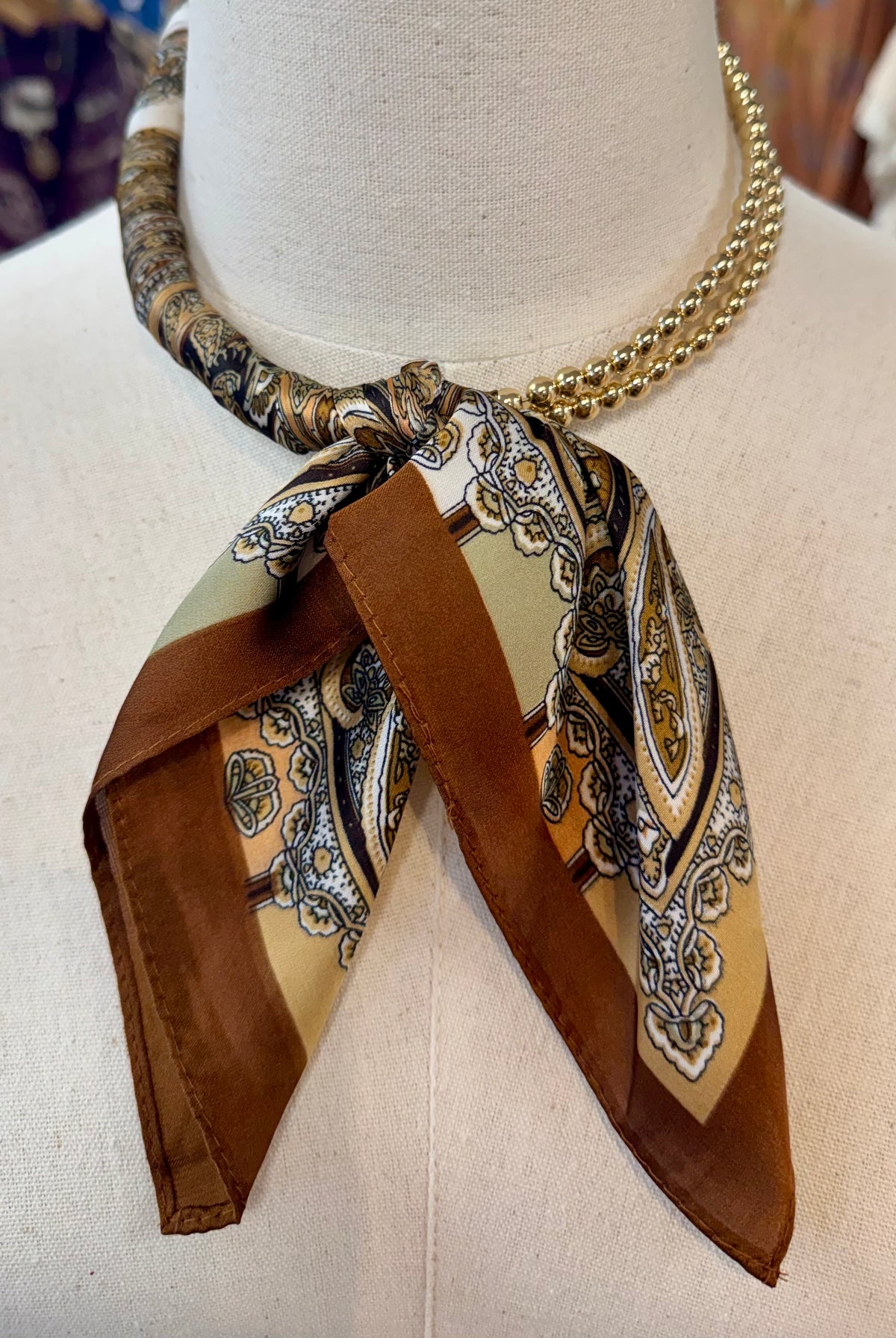 Scarf Collar Necklace - Brown-280 Accessories-Golden Stella-The Lovely Closet, Women's Fashion Boutique in Alexandria, KY