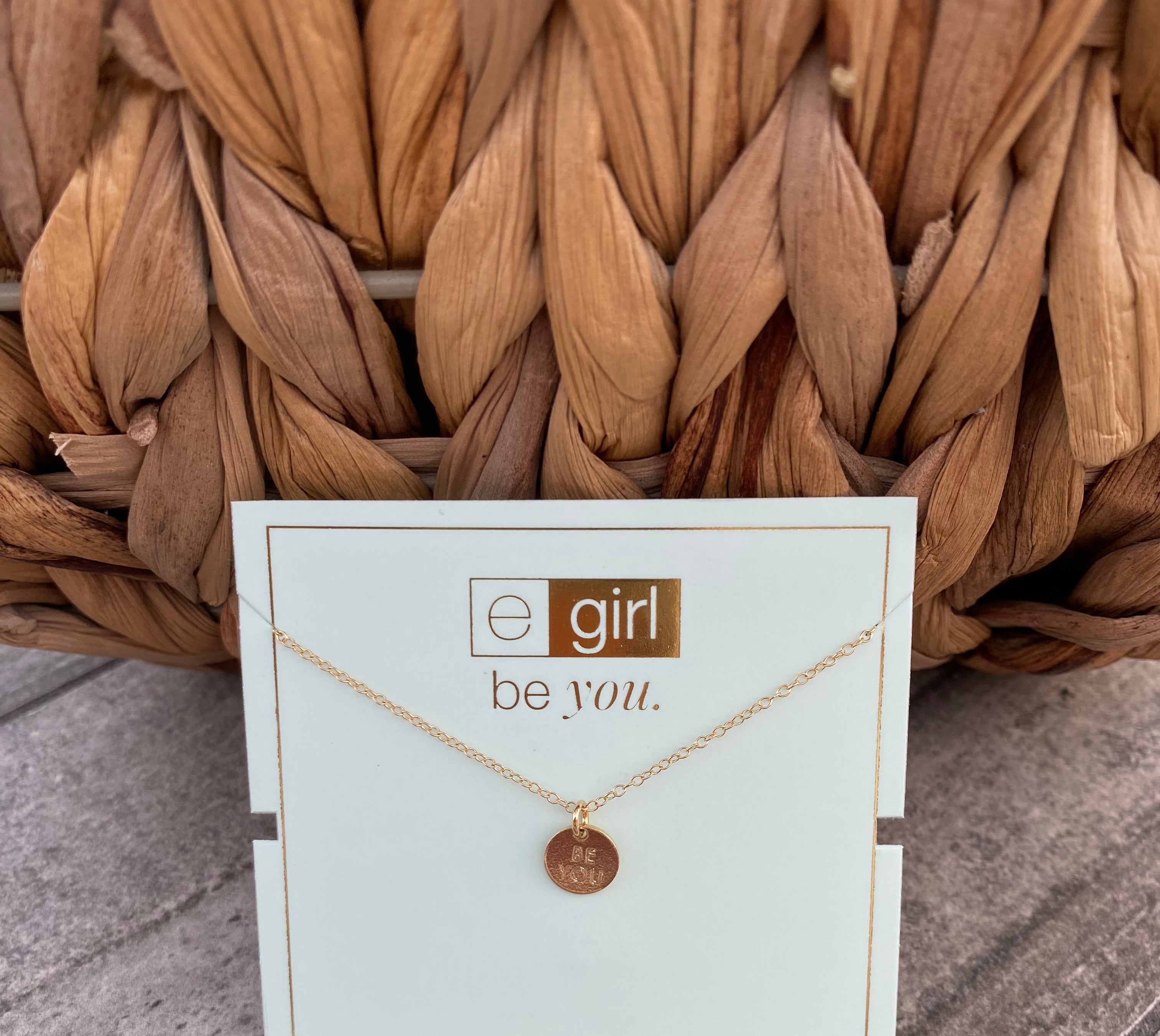 egirl 14" Necklace Gold - Be You Small Gold Disc-260 eNewton-eNewton-The Lovely Closet, Women's Fashion Boutique in Alexandria, KY