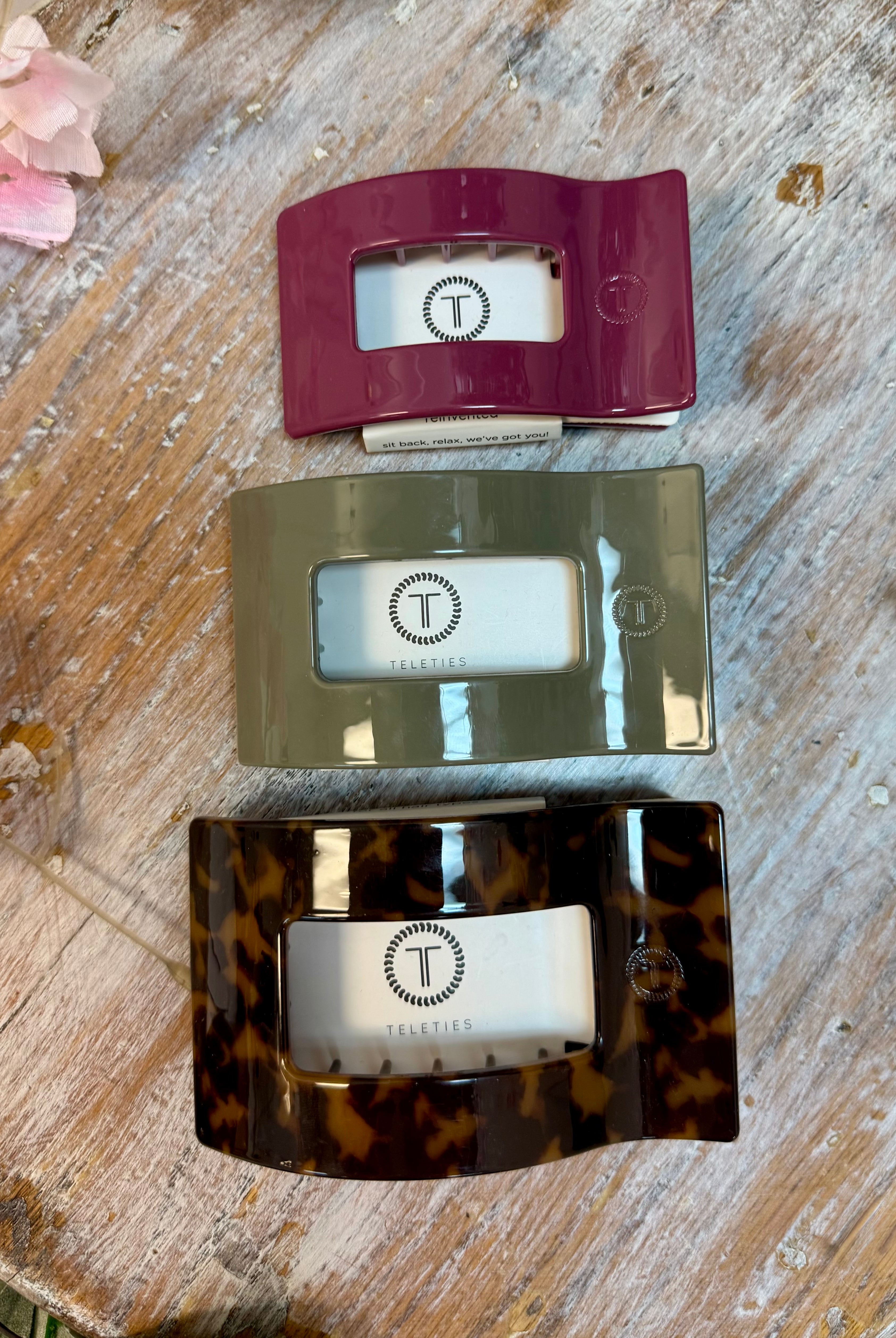 Teleties Flat Rectangle Hair Clip-280 Accessories-TELETIES-The Lovely Closet, Women's Fashion Boutique in Alexandria, KY