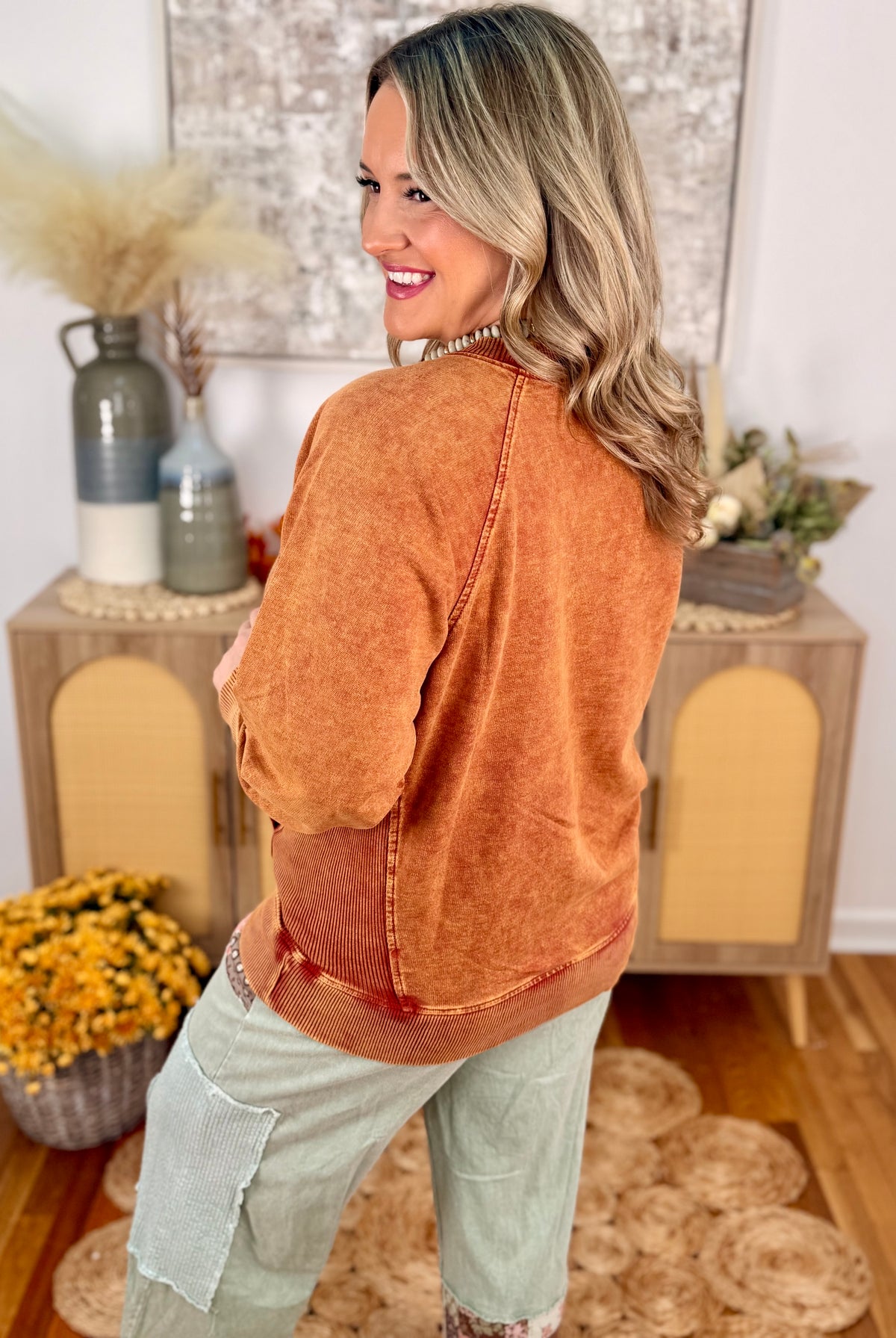 Run Around Acid Wash Pullover -150 Sweatshirts-The Lovely Closet-The Lovely Closet, Women's Fashion Boutique in Alexandria, KY
