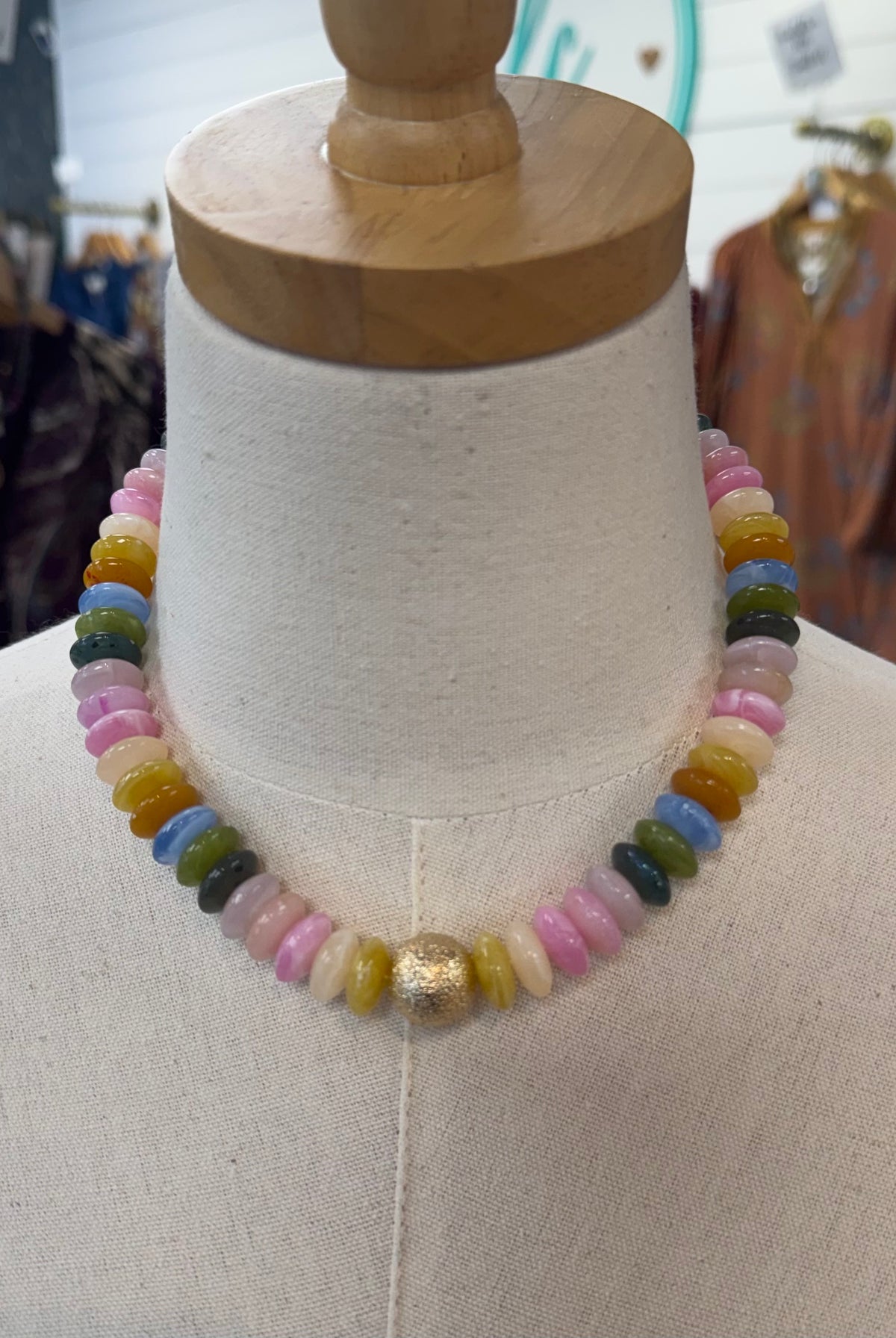 Multi Colored Candy Bead Necklace-280 Accessories-Golden Stella-The Lovely Closet, Women's Fashion Boutique in Alexandria, KY