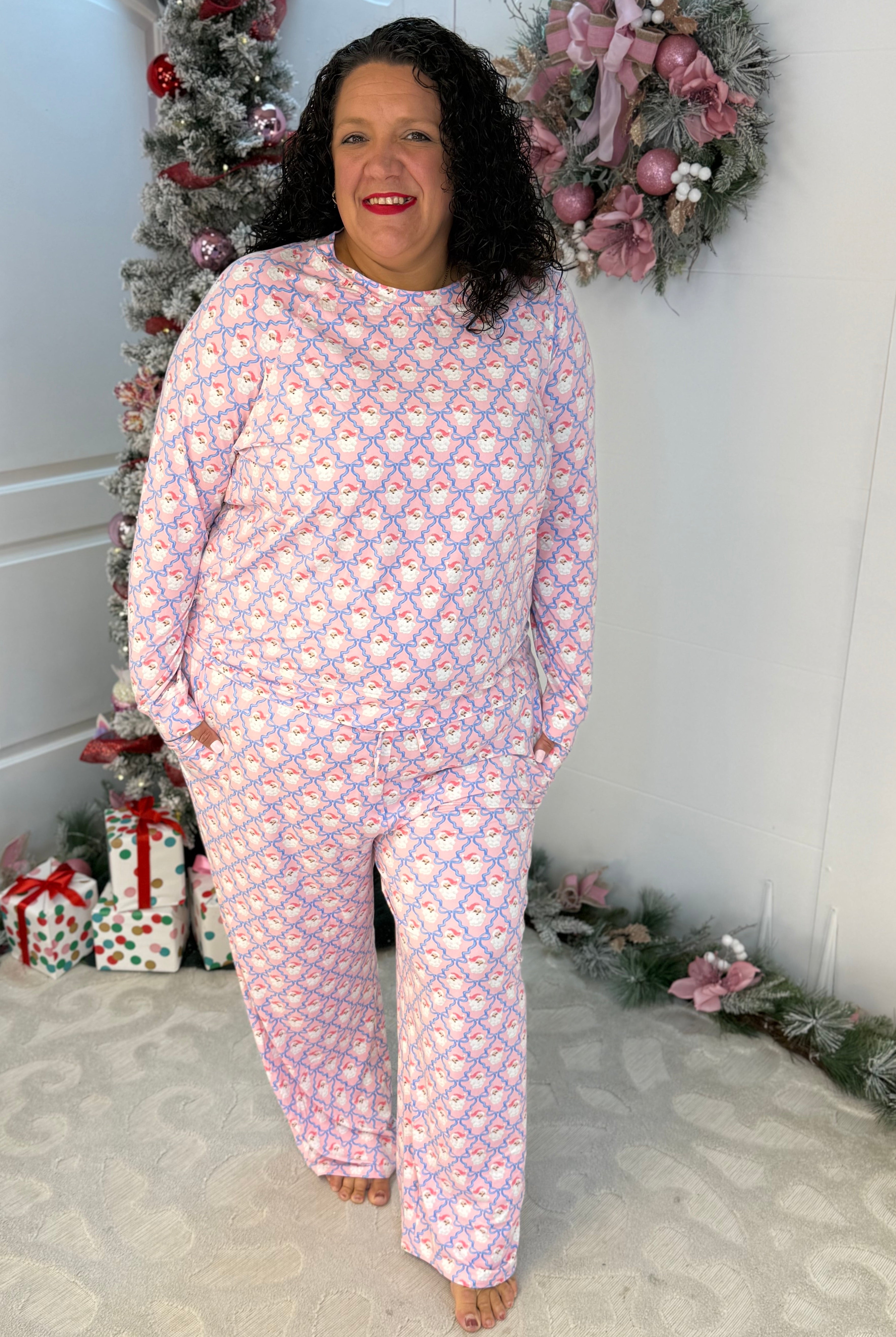 Mary Square Santa Baby Bows Mommy & Me Pajamas - Womens Size-350 Holiday-Mary Square-The Lovely Closet, Women's Fashion Boutique in Alexandria, KY