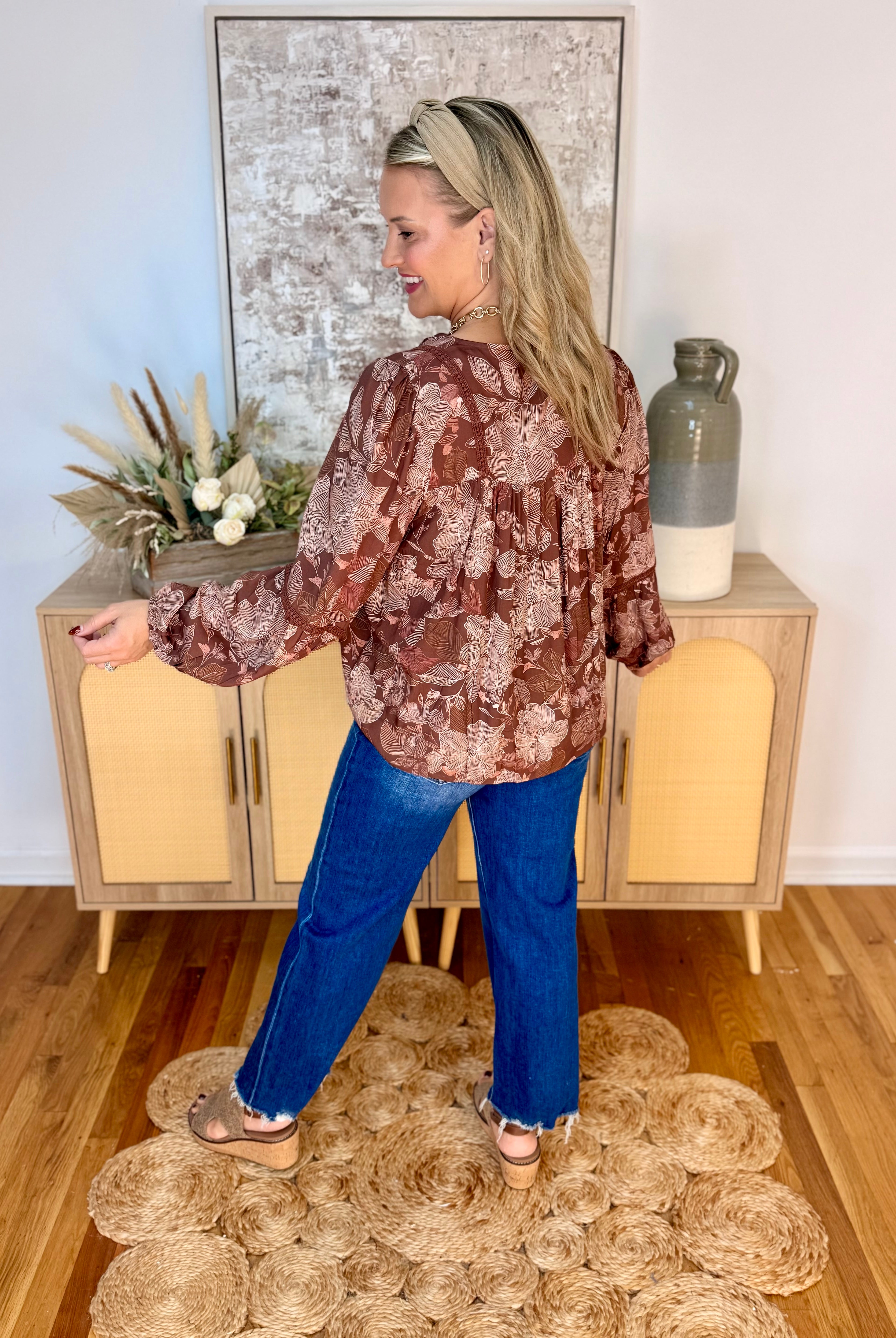 Cinnamon & Spice Blouse-110 Long Sleeve Top-Haptics-The Lovely Closet, Women's Fashion Boutique in Alexandria, KY