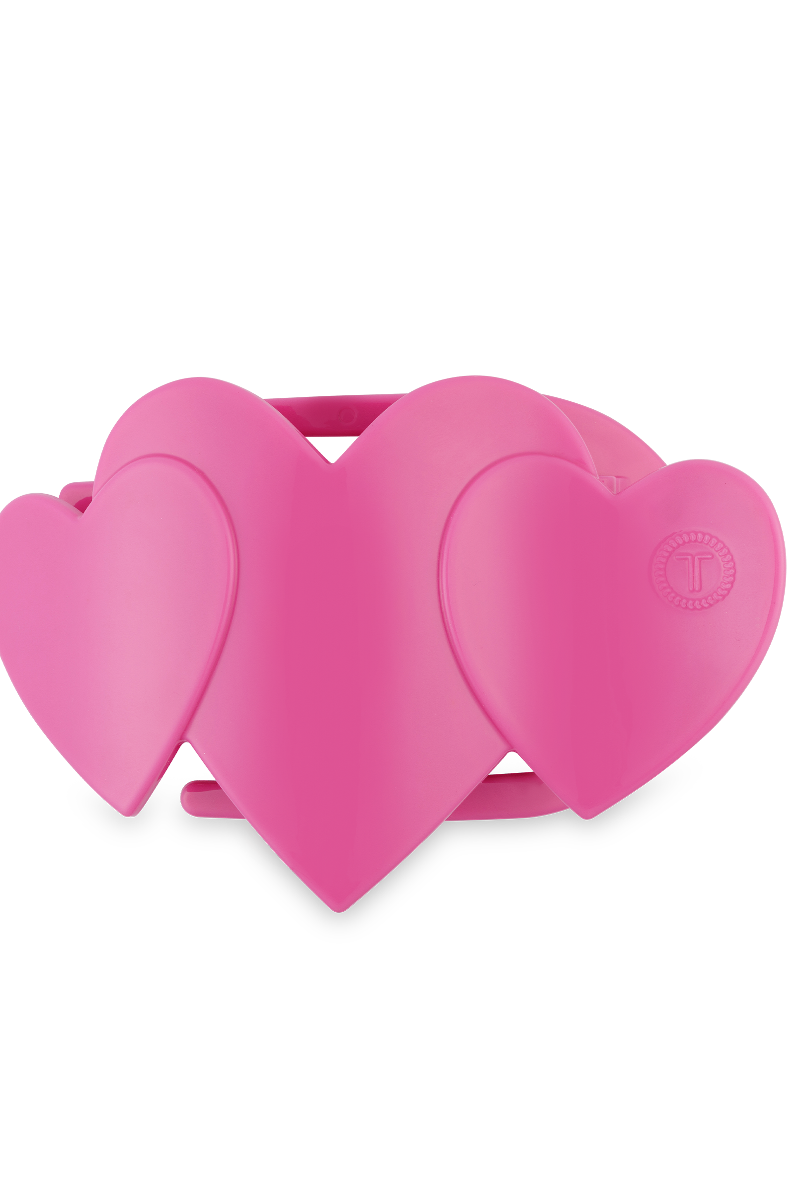 Flat Hair Clip | Small | Pink Heart to Heart-300 Headwear-TELETIES-The Lovely Closet, Women's Fashion Boutique in Alexandria, KY
