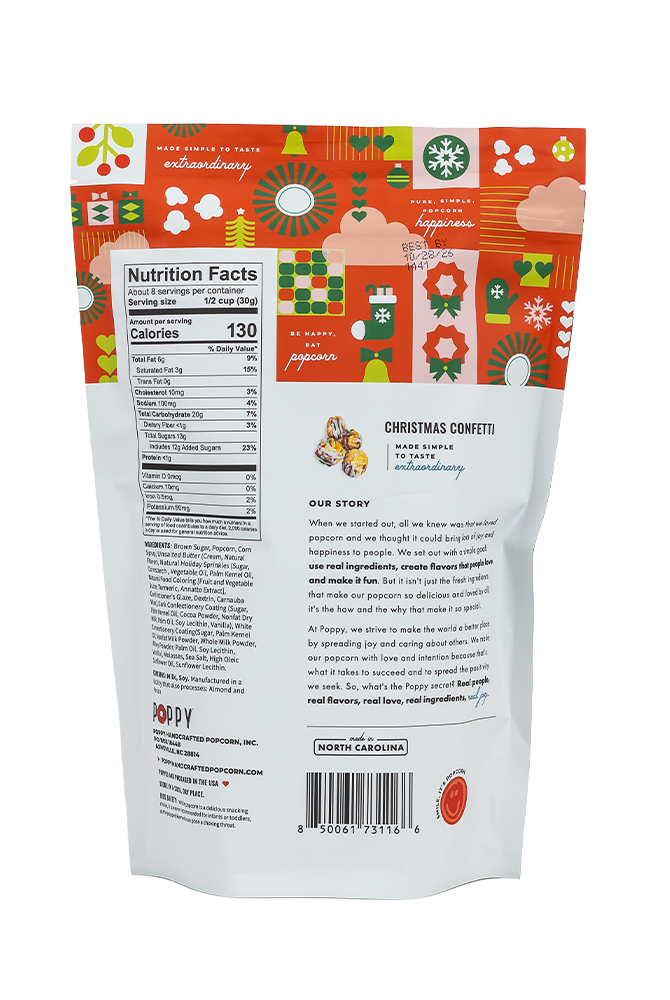 Christmas Confetti Popcorn-330 Food-Poppy Hand-Crafted Popcorn-The Lovely Closet, Women's Fashion Boutique in Alexandria, KY