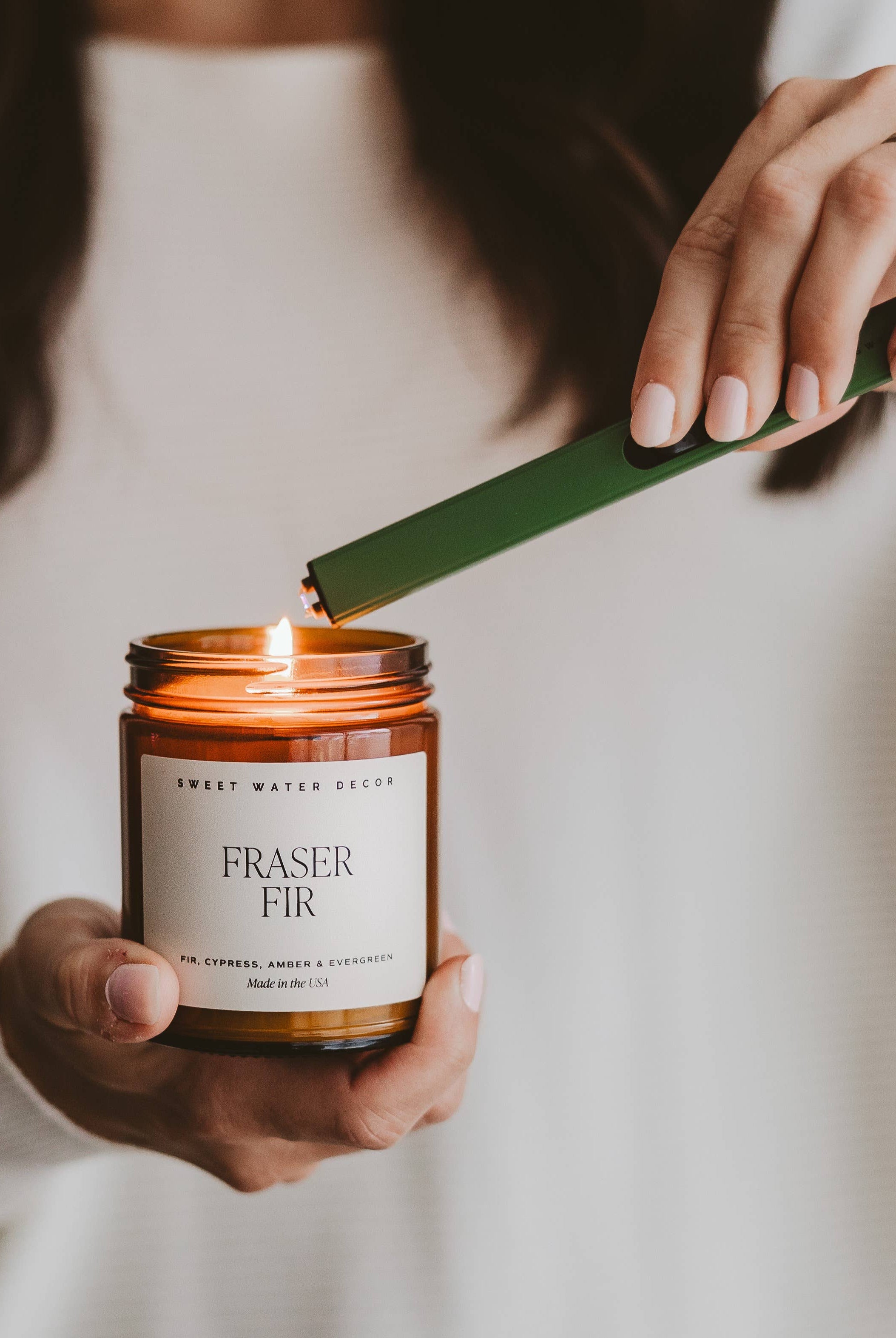 Green Rechargeable Electric Lighter-310 Gift-Sweet Water Decor-The Lovely Closet, Women's Fashion Boutique in Alexandria, KY