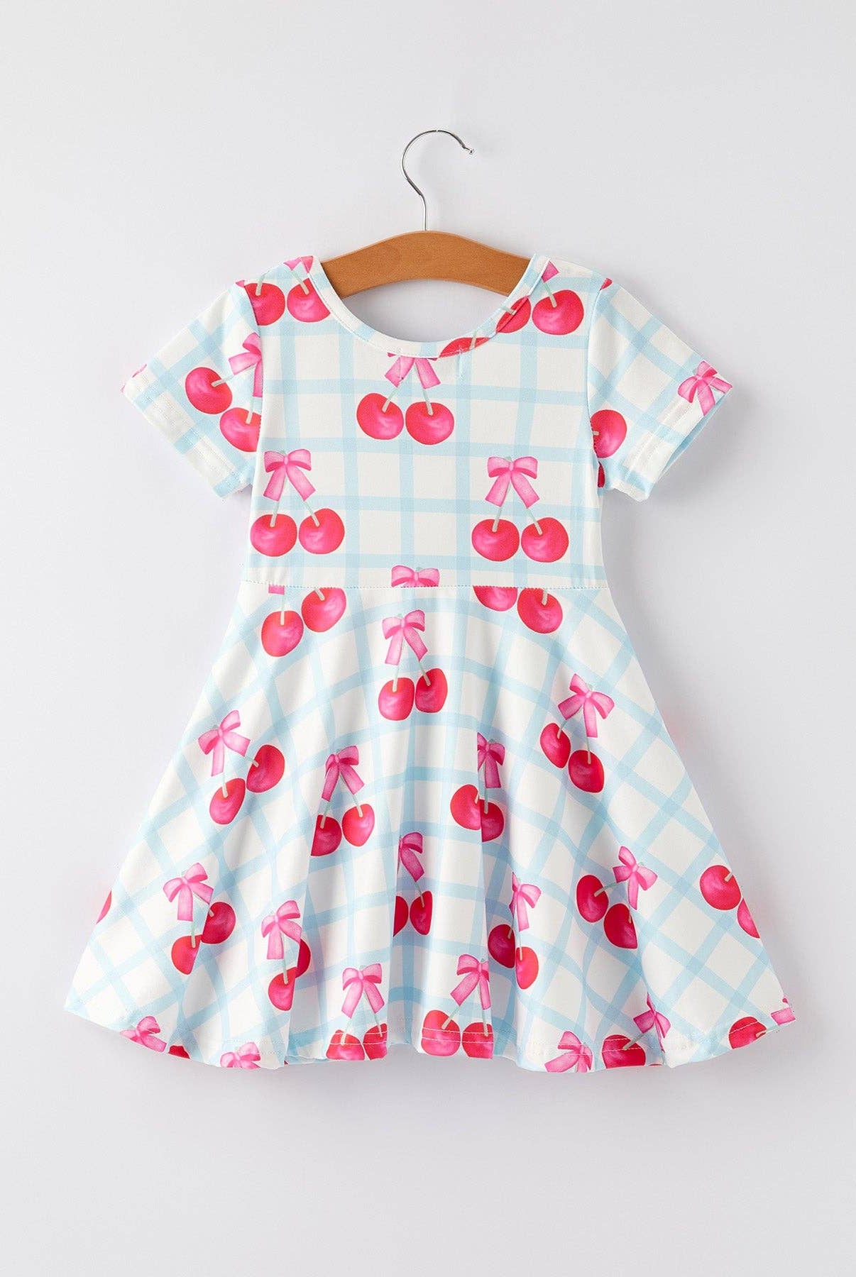 Charming Cherry Plaid Girls' Dress-360 Carolines Closet-Rylee Faith Designs-The Lovely Closet, Women's Fashion Boutique in Alexandria, KY