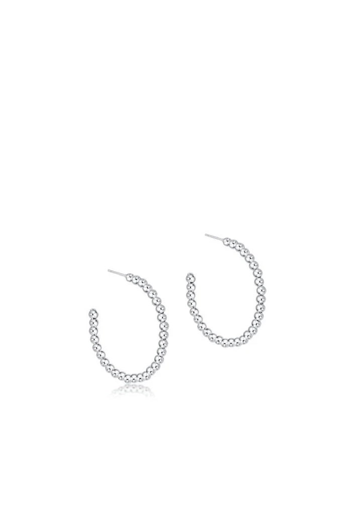 Beaded Classic 1.25" Hoop Sterling 2mm-260 eNewton-eNewton-The Lovely Closet, Women's Fashion Boutique in Alexandria, KY
