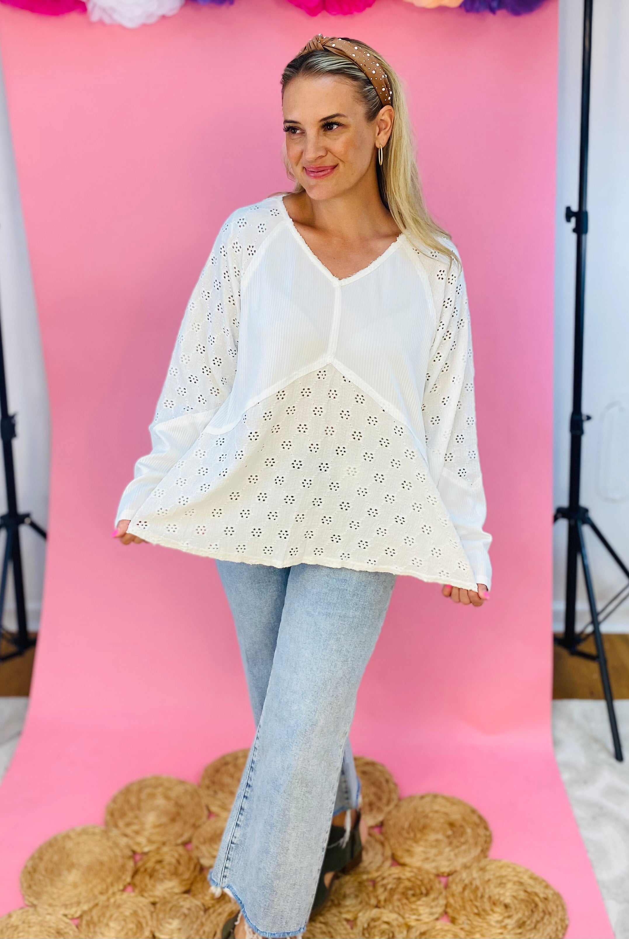 Sunshine Days Long Sleeve Top-110 Long Sleeve Top-FANTASTIC FAWN-The Lovely Closet, Women's Fashion Boutique in Alexandria, KY