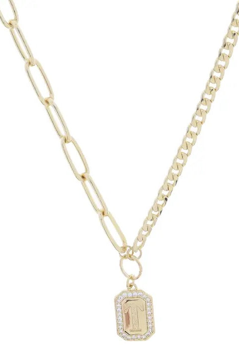 Initial Plate Necklace-250 Jewelry-Jane Marie-The Lovely Closet, Women's Fashion Boutique in Alexandria, KY