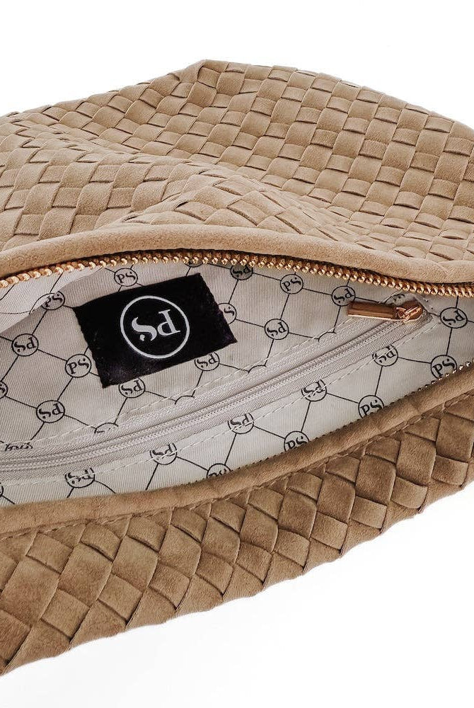 Suede Westlyn Woven Bum Bag -Suede Taupe-290 Bag/Handbags-Pretty Simple-The Lovely Closet, Women's Fashion Boutique in Alexandria, KY