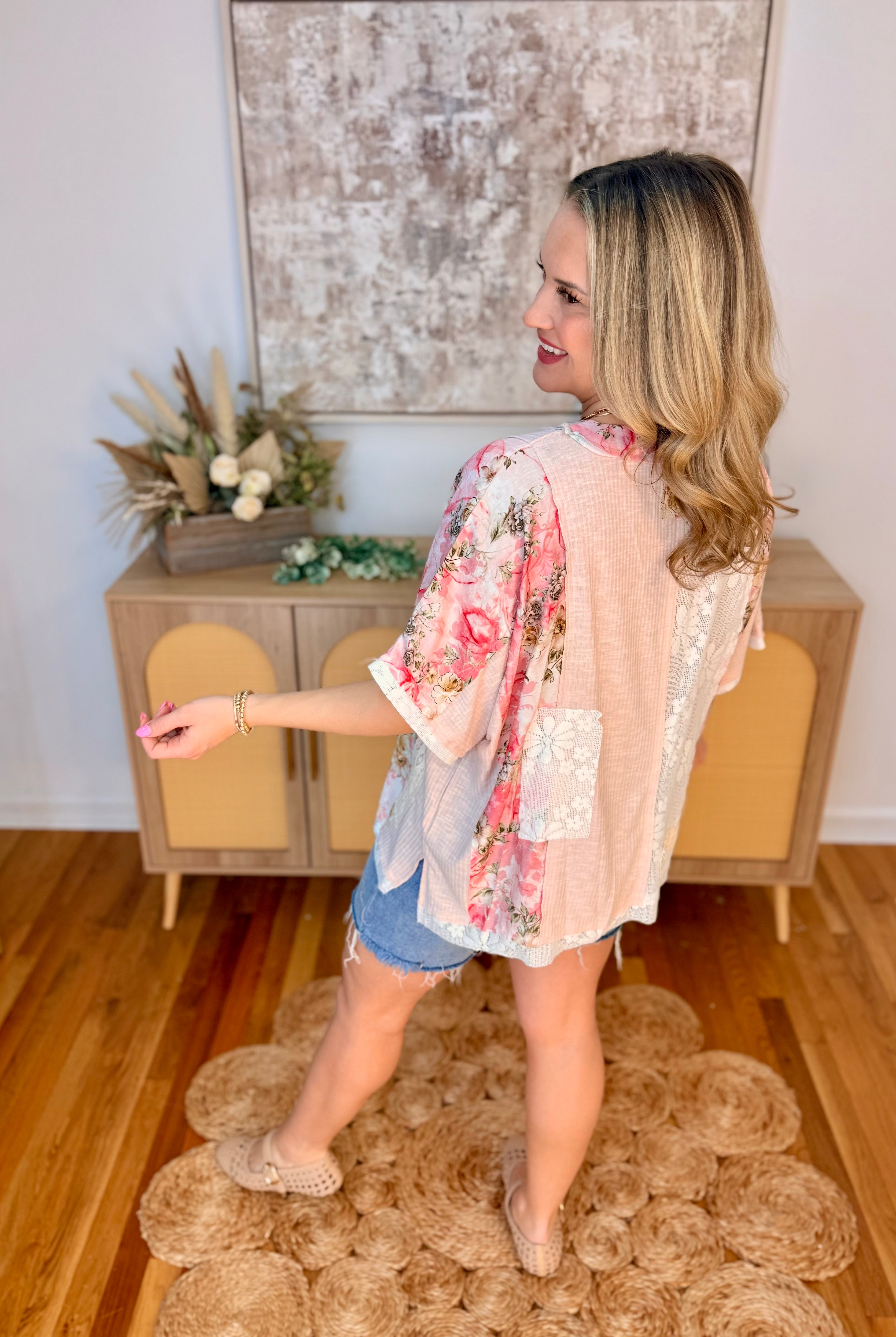 Floral Frenzy Top-100 Short Sleeve Tops-Pol Clothing-The Lovely Closet, Women's Fashion Boutique in Alexandria, KY