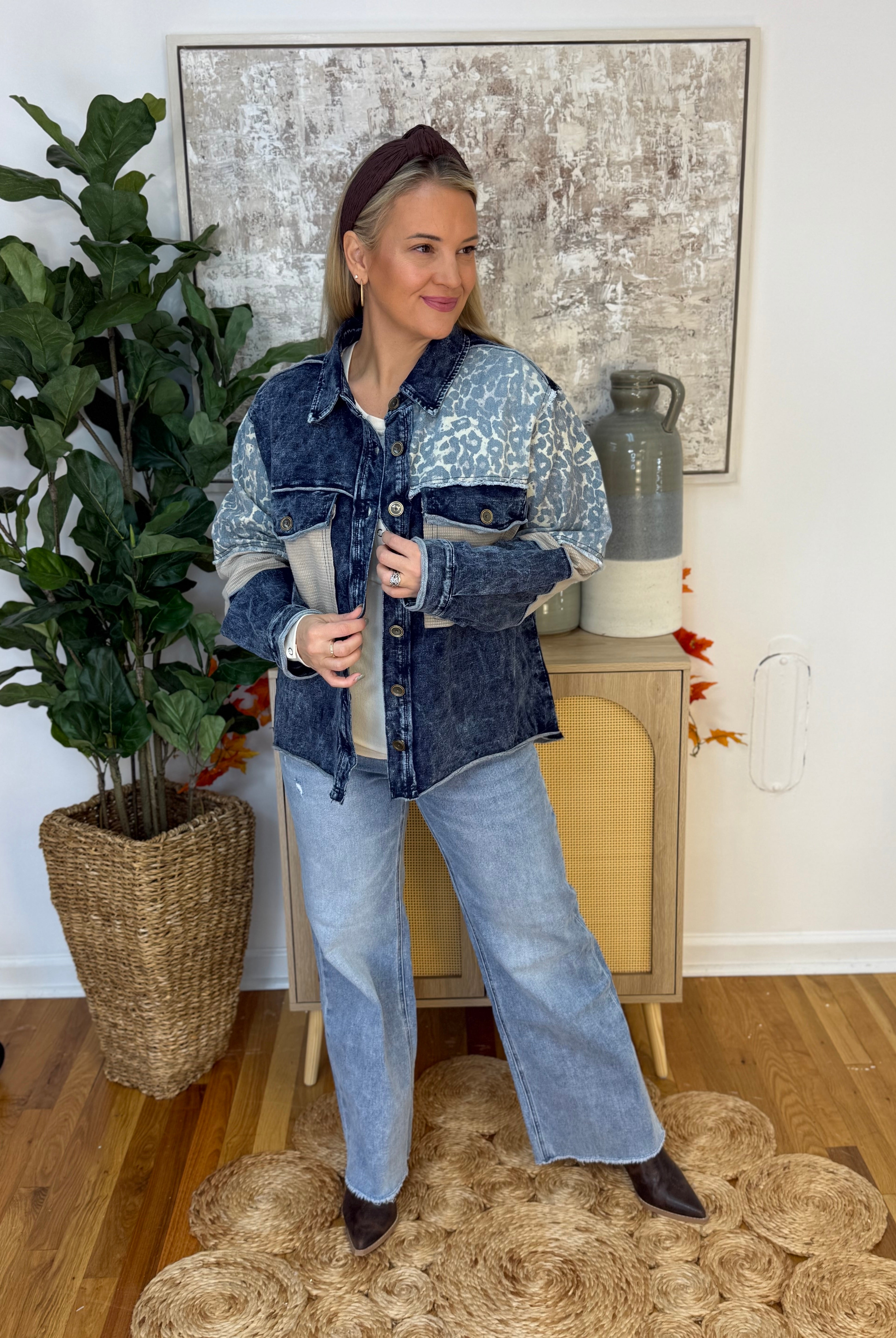 Turning Heads Denim Jacket by POL-170 Jackets/Outerwear-POL-The Lovely Closet, Women's Fashion Boutique in Alexandria, KY