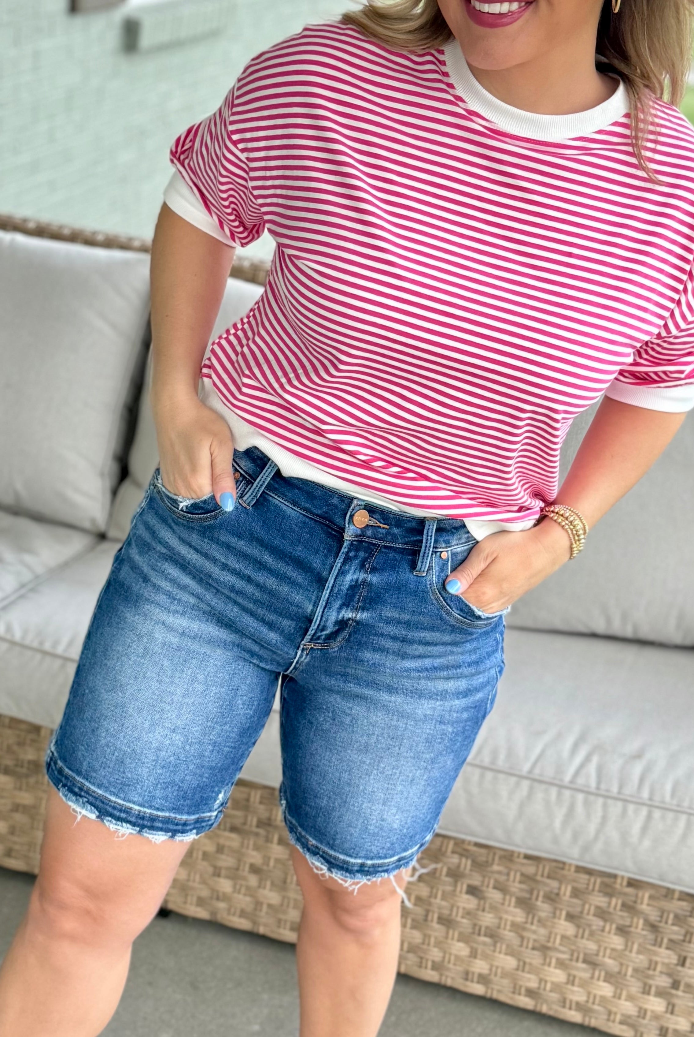 Risen - Slouchy Bermuda Short-230 Skirts/Shorts-The Lovely Closet-The Lovely Closet, Women's Fashion Boutique in Alexandria, KY