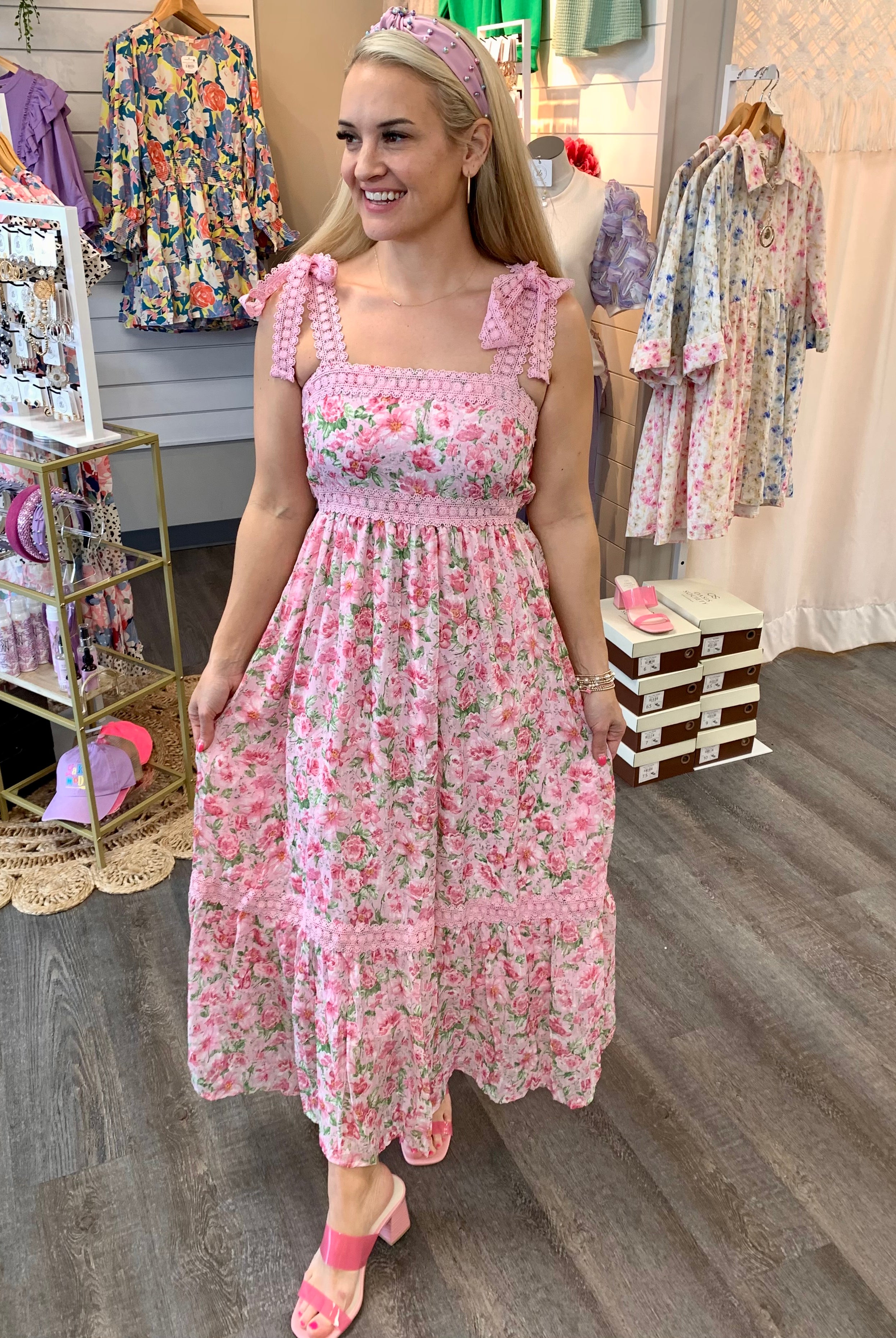 FINAL SALE Flirty and Fun Midi Dress-Dresses-The Lovely Closet-The Lovely Closet, Women's Fashion Boutique in Alexandria, KY