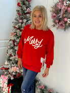 Lakelyn Merry Bow Pullover-150 Sweatshirts-Mary Square-The Lovely Closet, Women's Fashion Boutique in Alexandria, KY