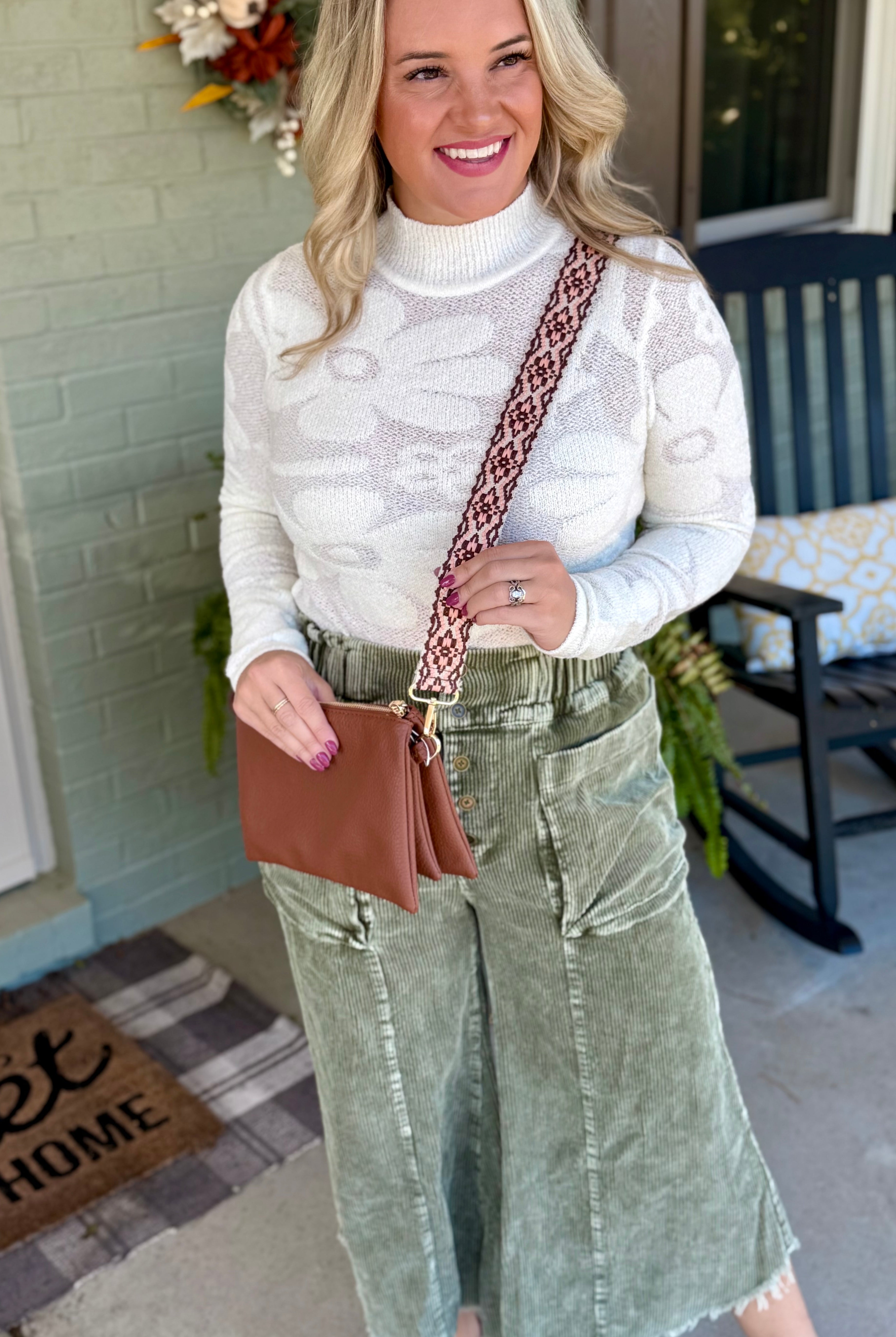 Izzy Crossbody w/ Guitar Strap: Brown-290 Bag/Handbags-Jen & Co.-The Lovely Closet, Women's Fashion Boutique in Alexandria, KY