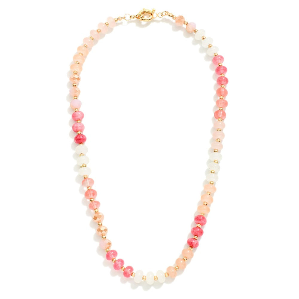 Just Peachy Candy Bead Necklace-250 Jewelry-judson-The Lovely Closet, Women's Fashion Boutique in Alexandria, KY