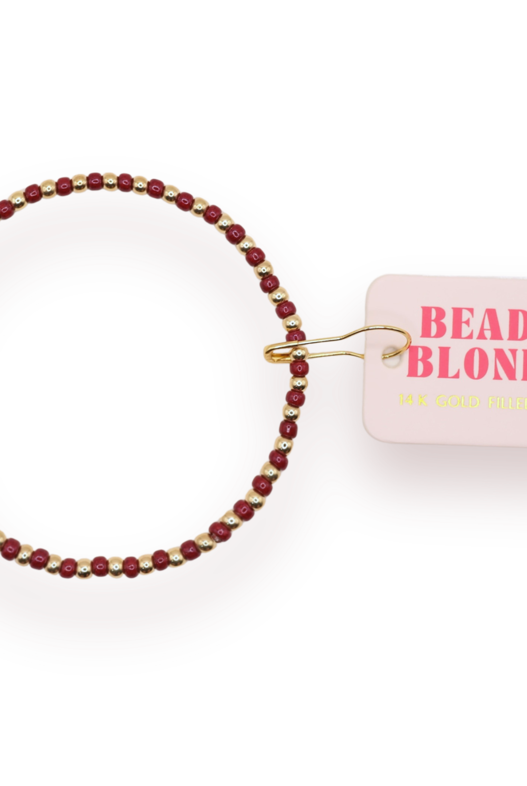 Maroon Demi Bracelet: Gold / Standard 6.75 inch-bracelets-Beaded Blondes-The Lovely Closet, Women's Fashion Boutique in Alexandria, KY