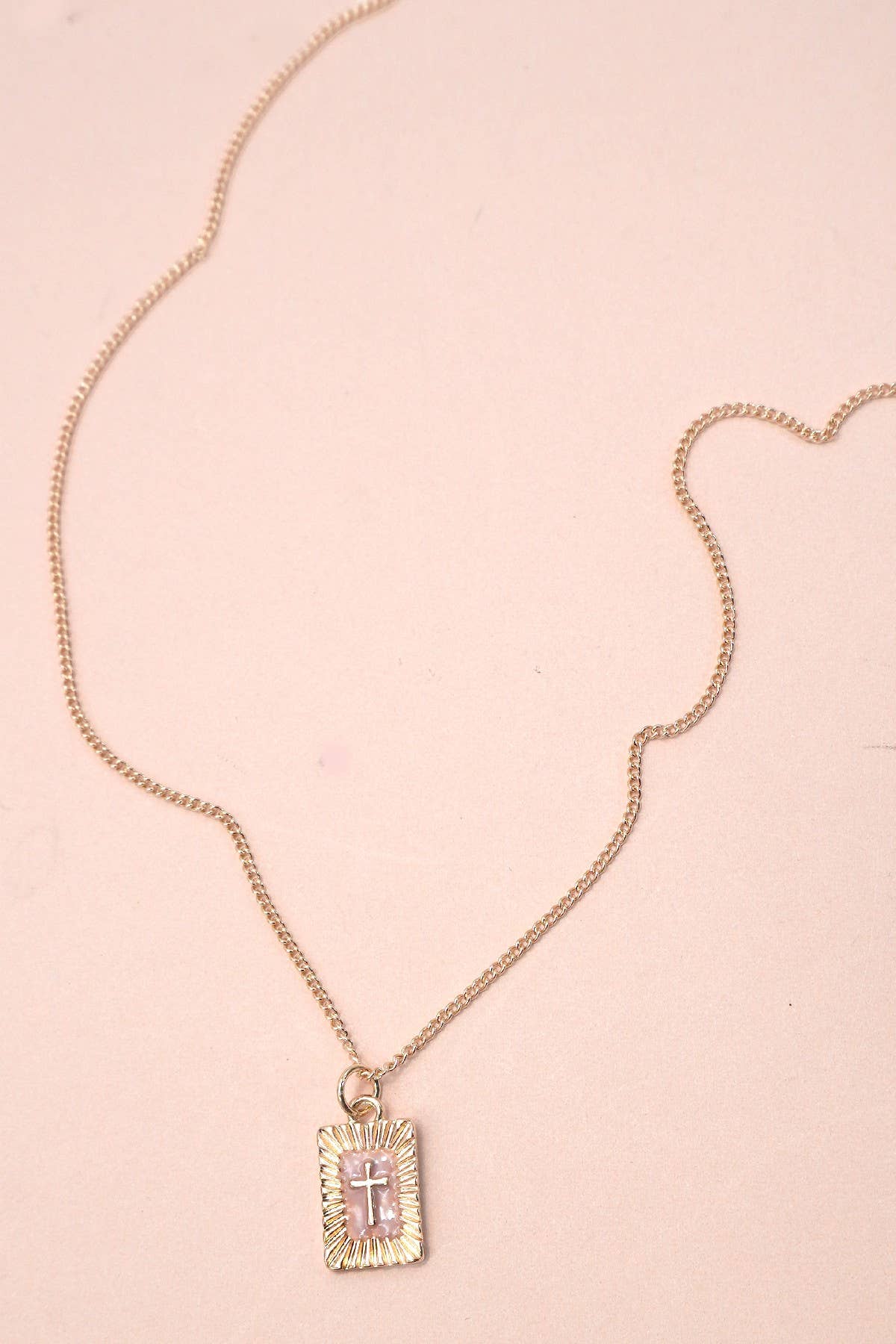 Sunburst Square Cross Pendant Necklace-280 Accessories-JOSSLYN by wall to wall-The Lovely Closet, Women's Fashion Boutique in Alexandria, KY