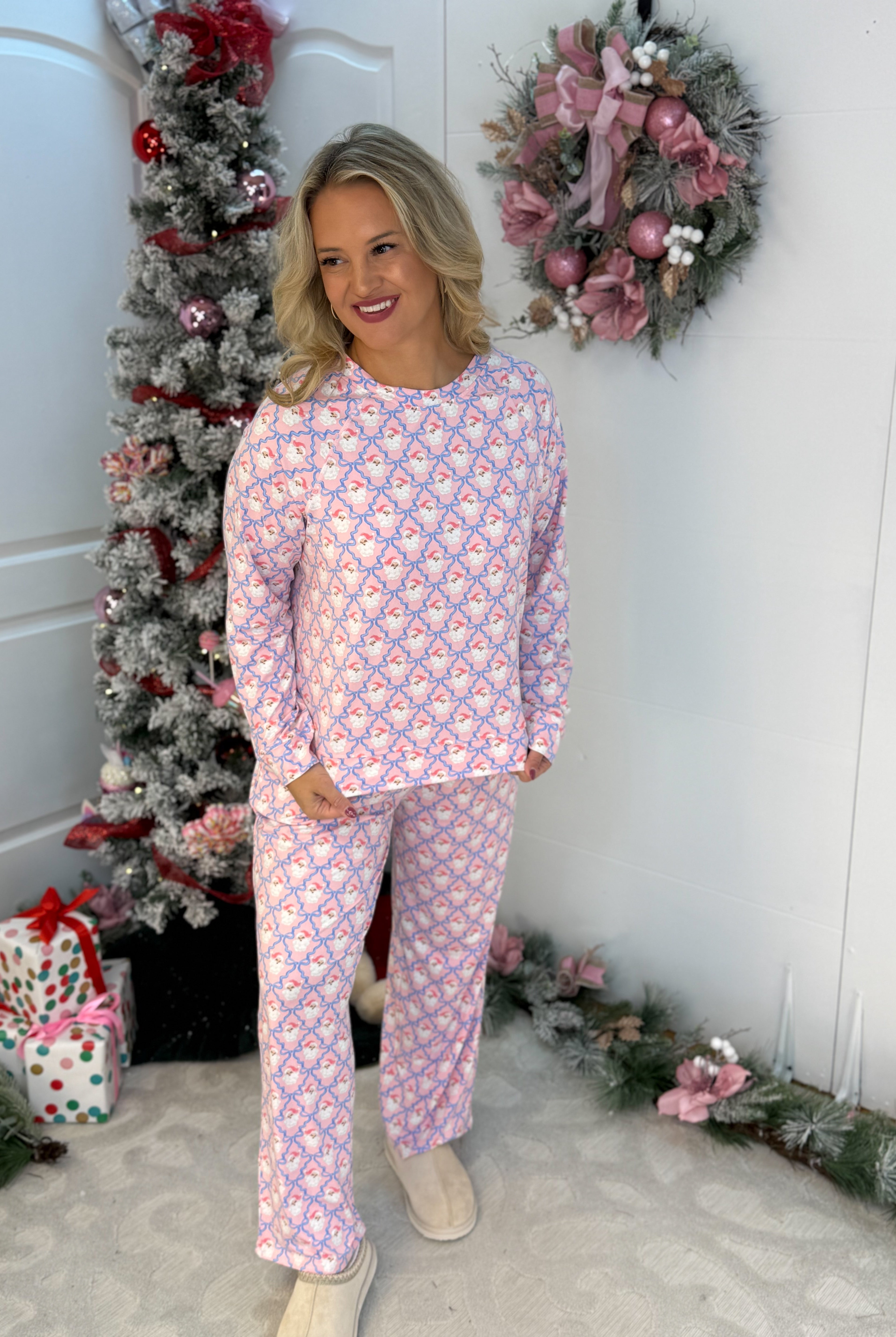 Mary Square Santa Baby Bows Mommy & Me Pajamas - Womens Size-350 Holiday-Mary Square-The Lovely Closet, Women's Fashion Boutique in Alexandria, KY