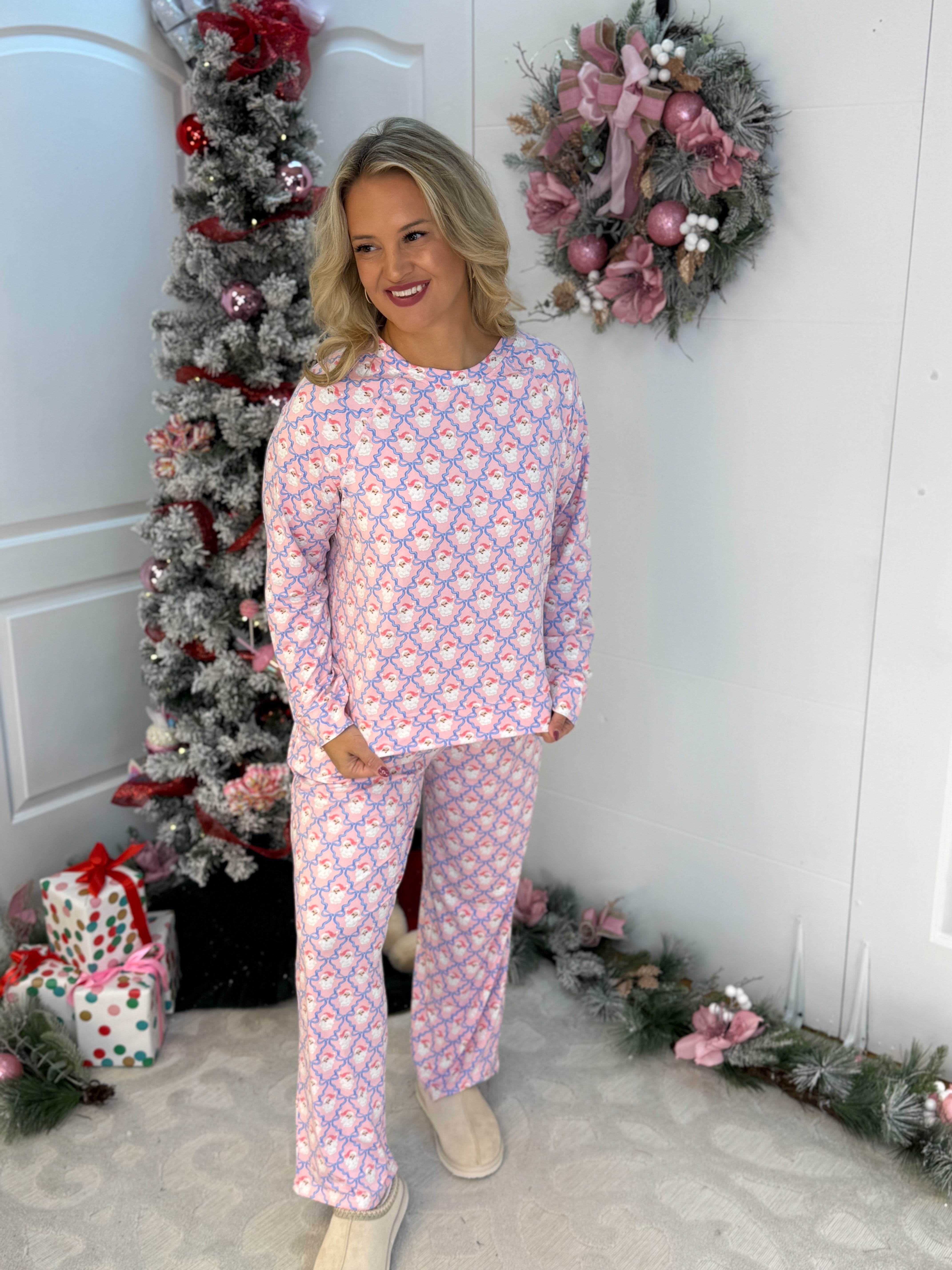 Mary Square Santa Baby Bows Mommy & Me Pajamas - Womens Size-350 Holiday-Mary Square-The Lovely Closet, Women's Fashion Boutique in Alexandria, KY