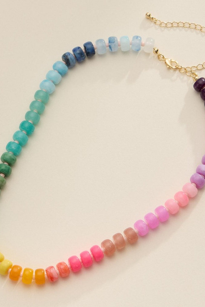 Rainbow Candy Bead Necklace-250 Jewelry-judson-The Lovely Closet, Women's Fashion Boutique in Alexandria, KY