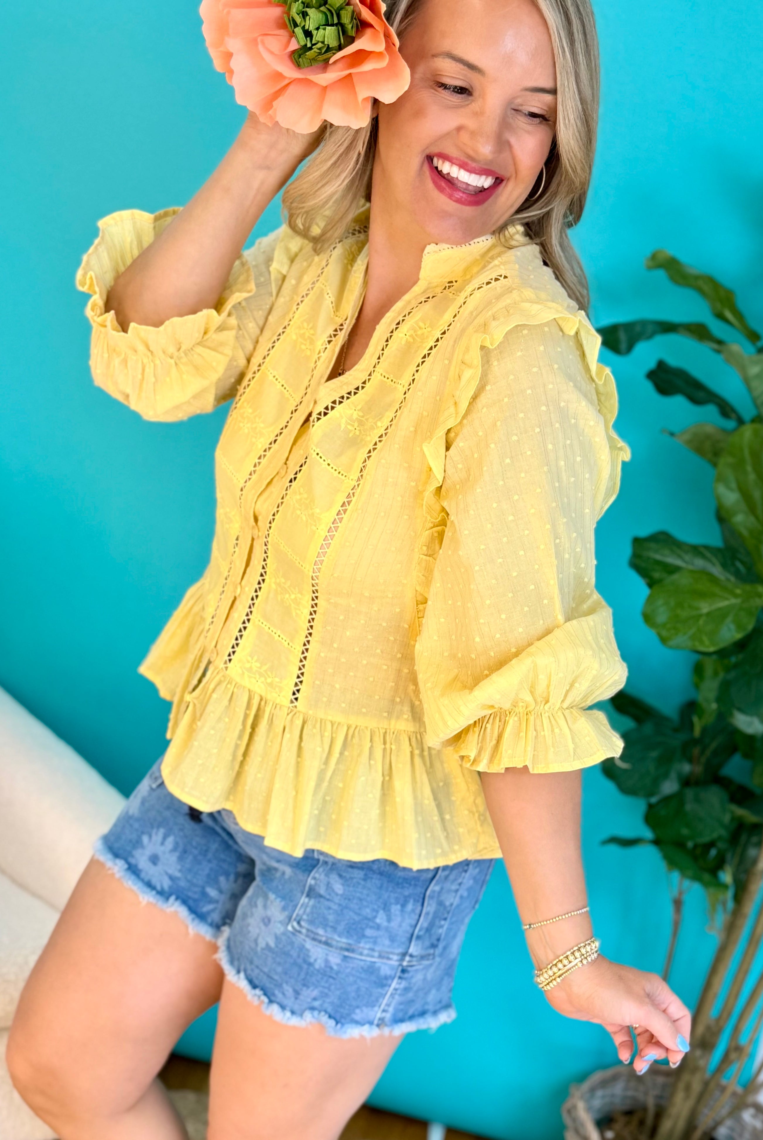 Sunny Gatherings Top-110 Long Sleeve Top-easel-The Lovely Closet, Women's Fashion Boutique in Alexandria, KY