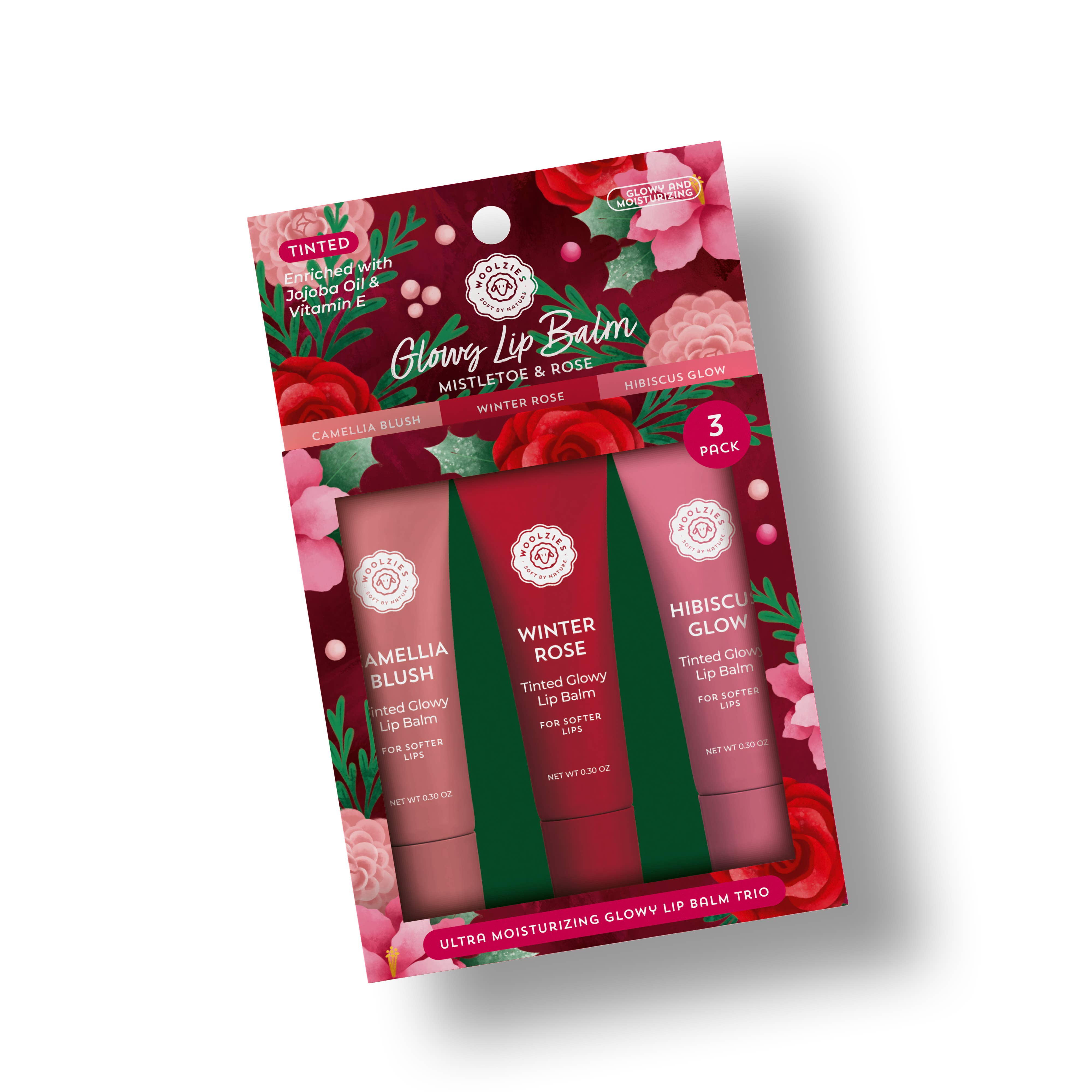 Mistletoe & Rose Glowy Lip Balm Trio-350 Holiday-Woolzies-The Lovely Closet, Women's Fashion Boutique in Alexandria, KY