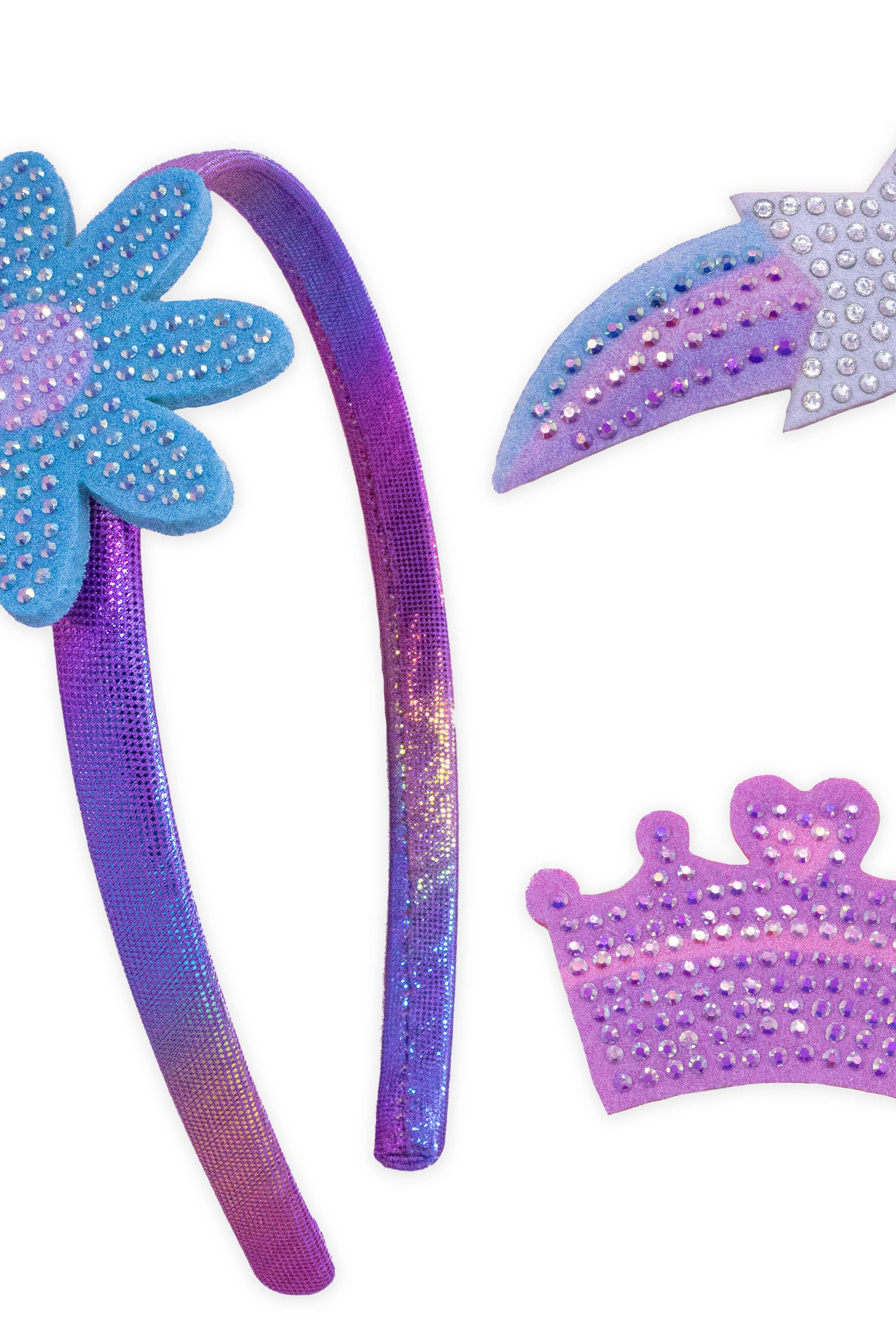 Interchangeable Charm Headband and Hair Clips: Rhinestone Star/Crown/Daisy-310 Gift-Frog Sac-The Lovely Closet, Women's Fashion Boutique in Alexandria, KY