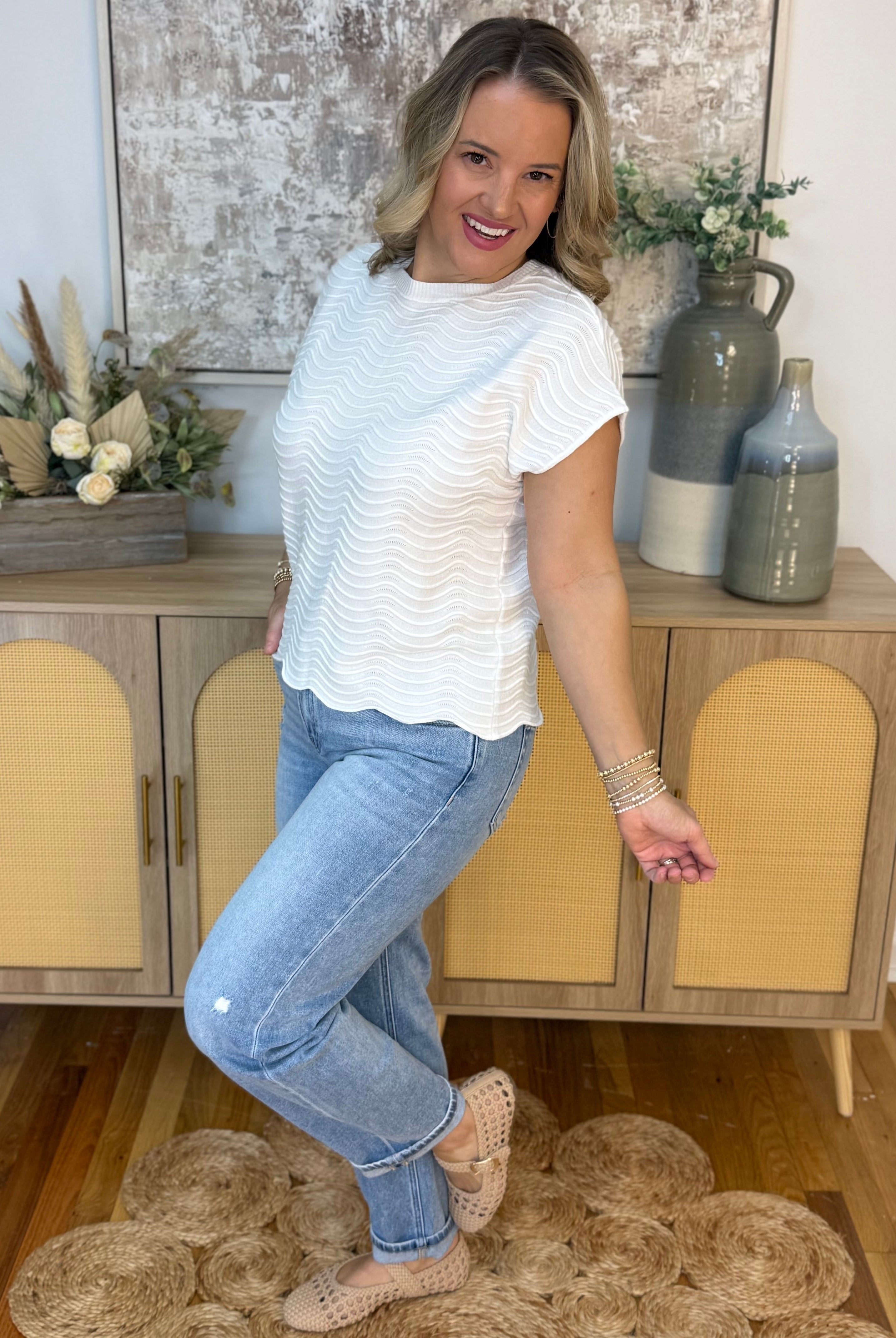 RISEN High Rise Ankle Boyfriend Jeans-210 Jeans-Risen-The Lovely Closet, Women's Fashion Boutique in Alexandria, KY