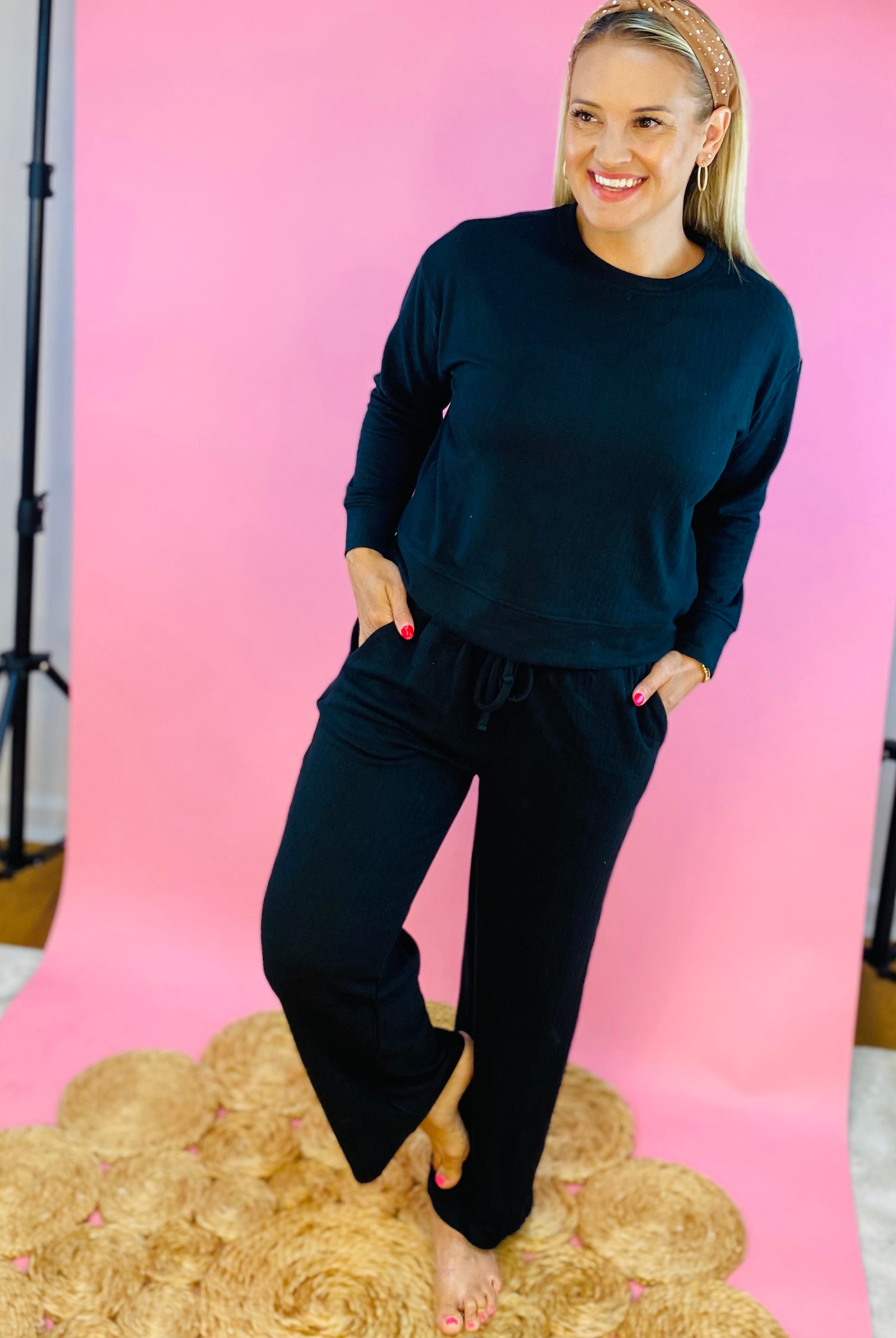 Mary Square Luxury Pant Set - Black-310 Gift-Mary Square-The Lovely Closet, Women's Fashion Boutique in Alexandria, KY