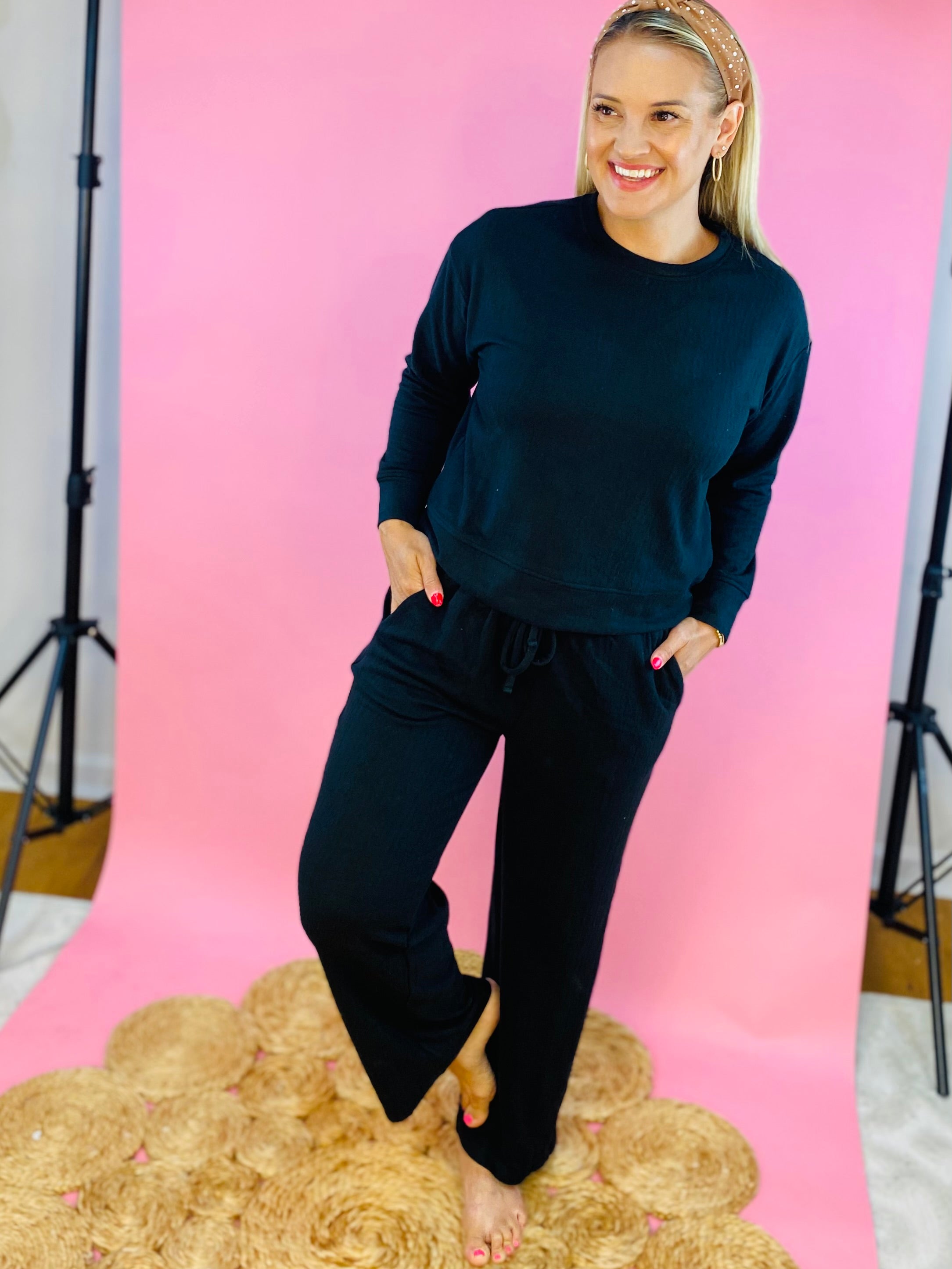 Mary Square Luxury Pant Set - Black-310 Gift-Mary Square-The Lovely Closet, Women's Fashion Boutique in Alexandria, KY