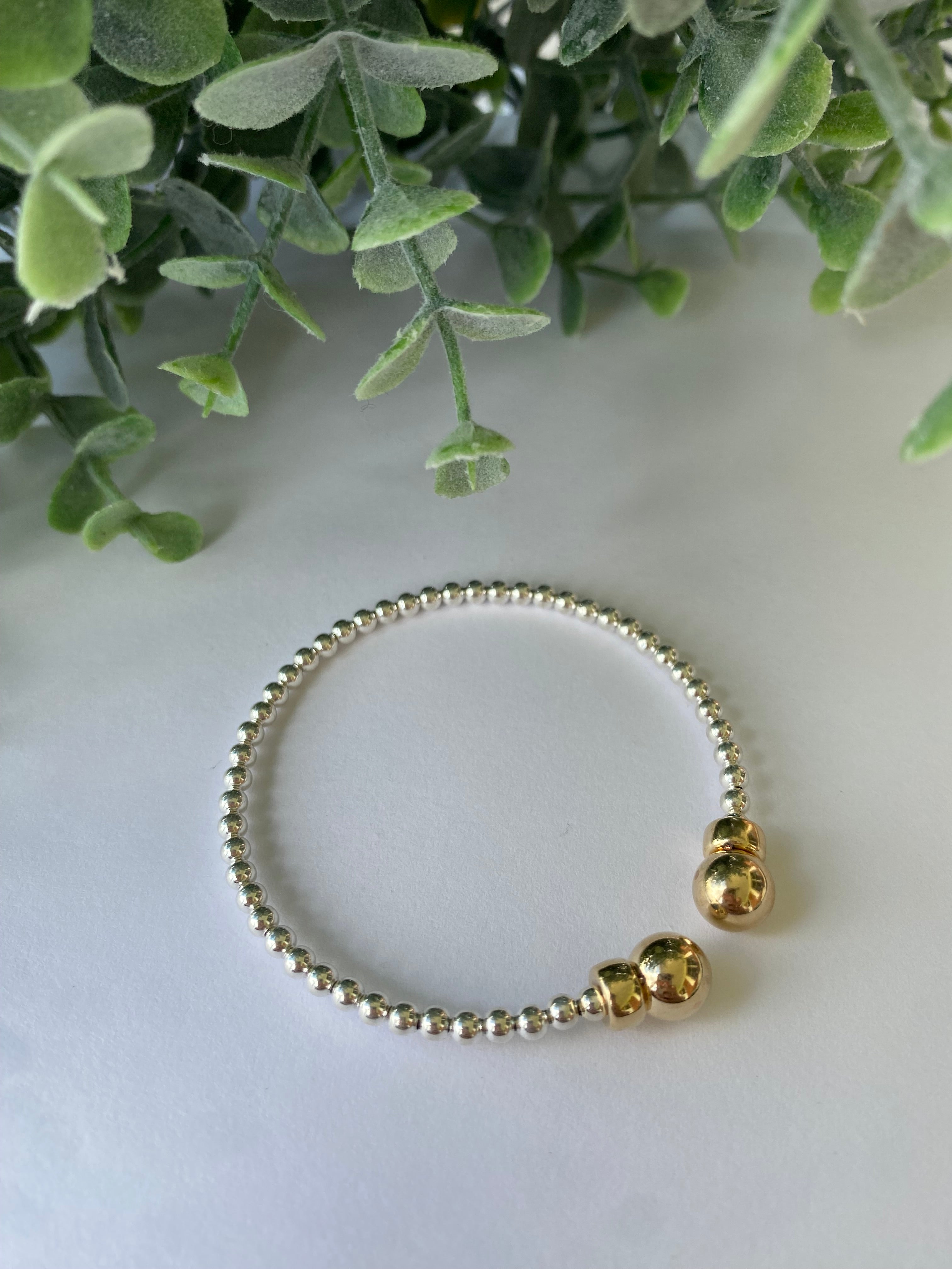 Classic Mixed Metal 3mm Bead Cuff-260 eNewton-eNewton-The Lovely Closet, Women's Fashion Boutique in Alexandria, KY